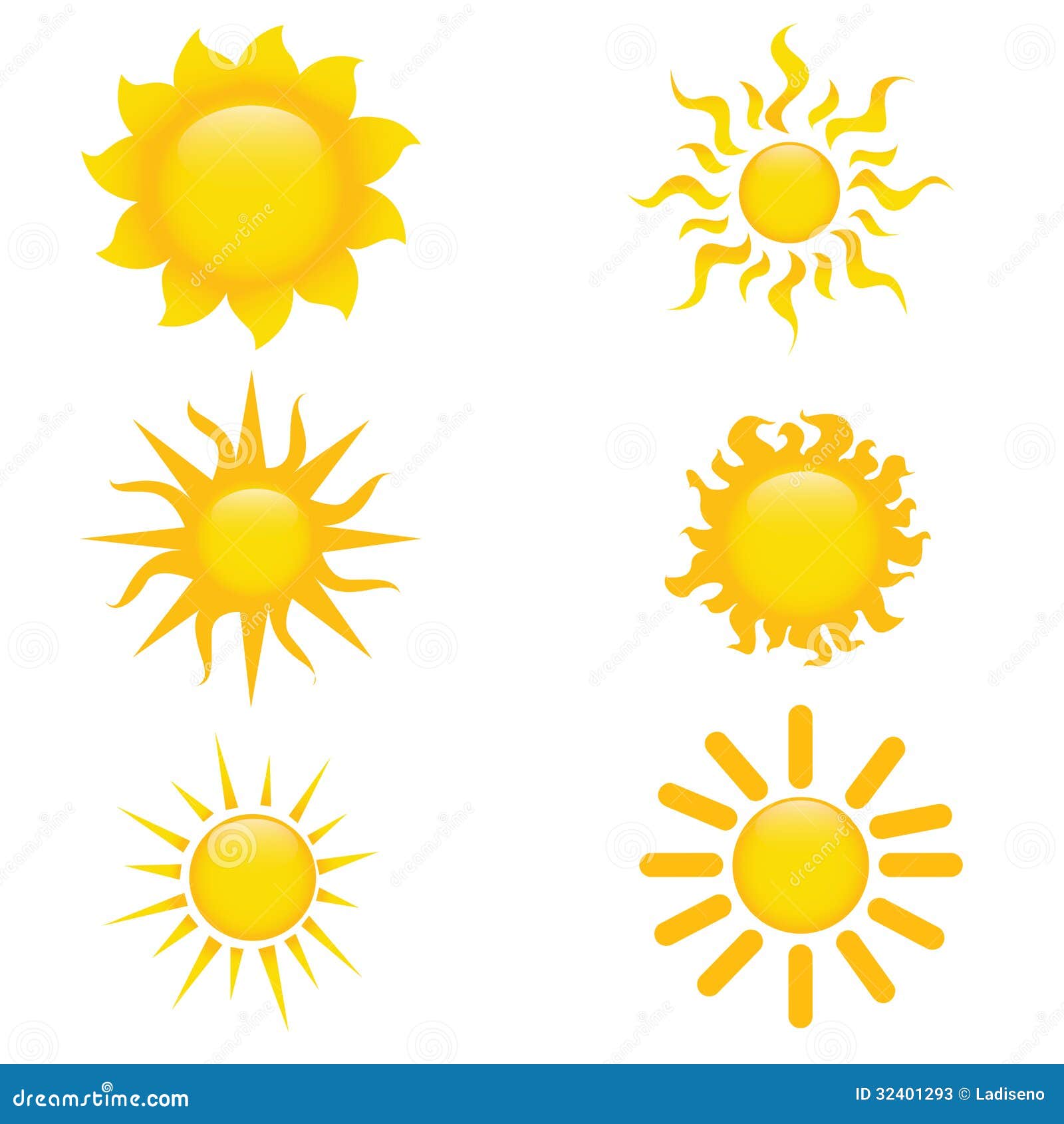 Sun icons stock vector. Illustration of spring, fire - 32401293