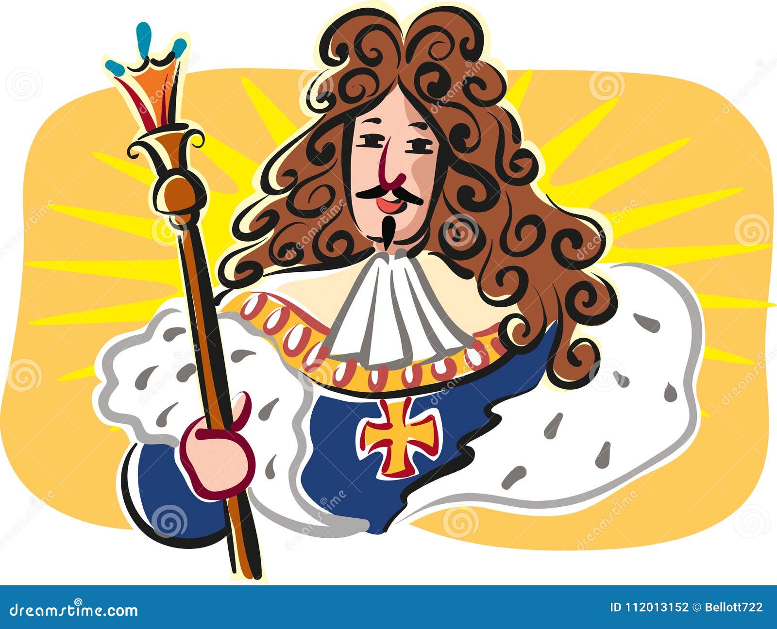 Illustration of Sun King emblem of Louis XIV of France