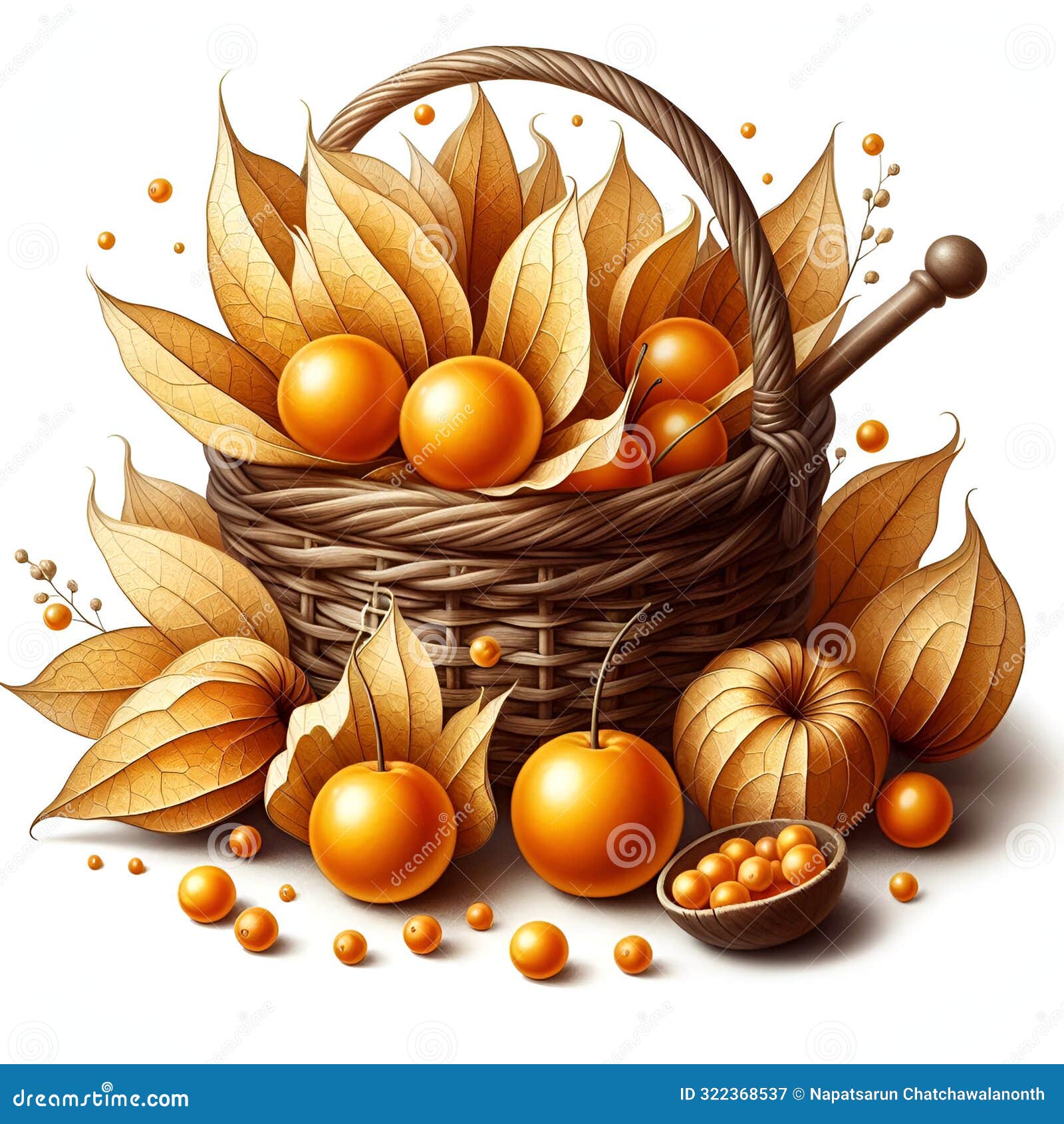 sun-kissed harvest: ripe gooseberries on white, generative ai.