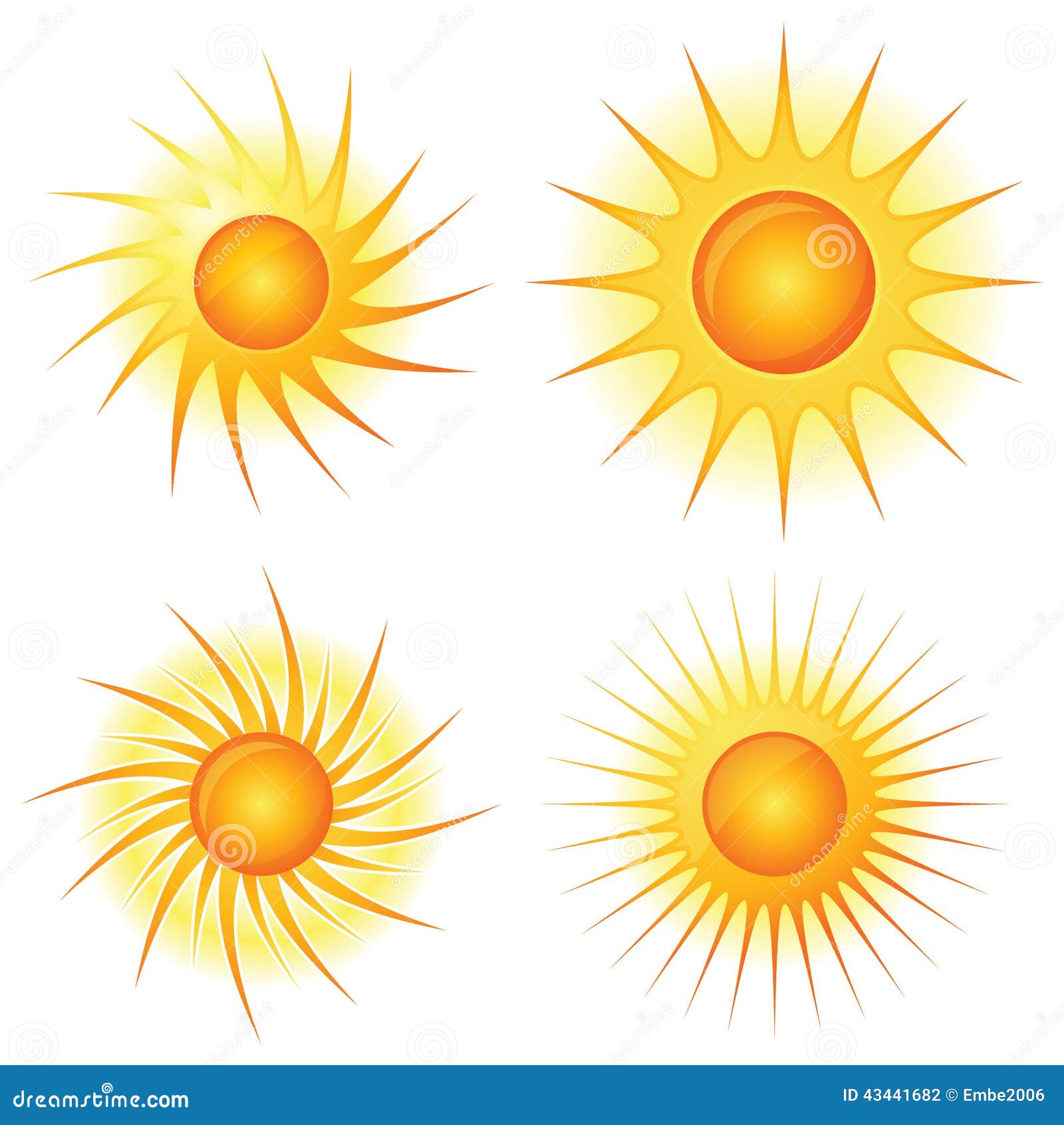 Sun Logo Set Stock Vector - Image: 43441682