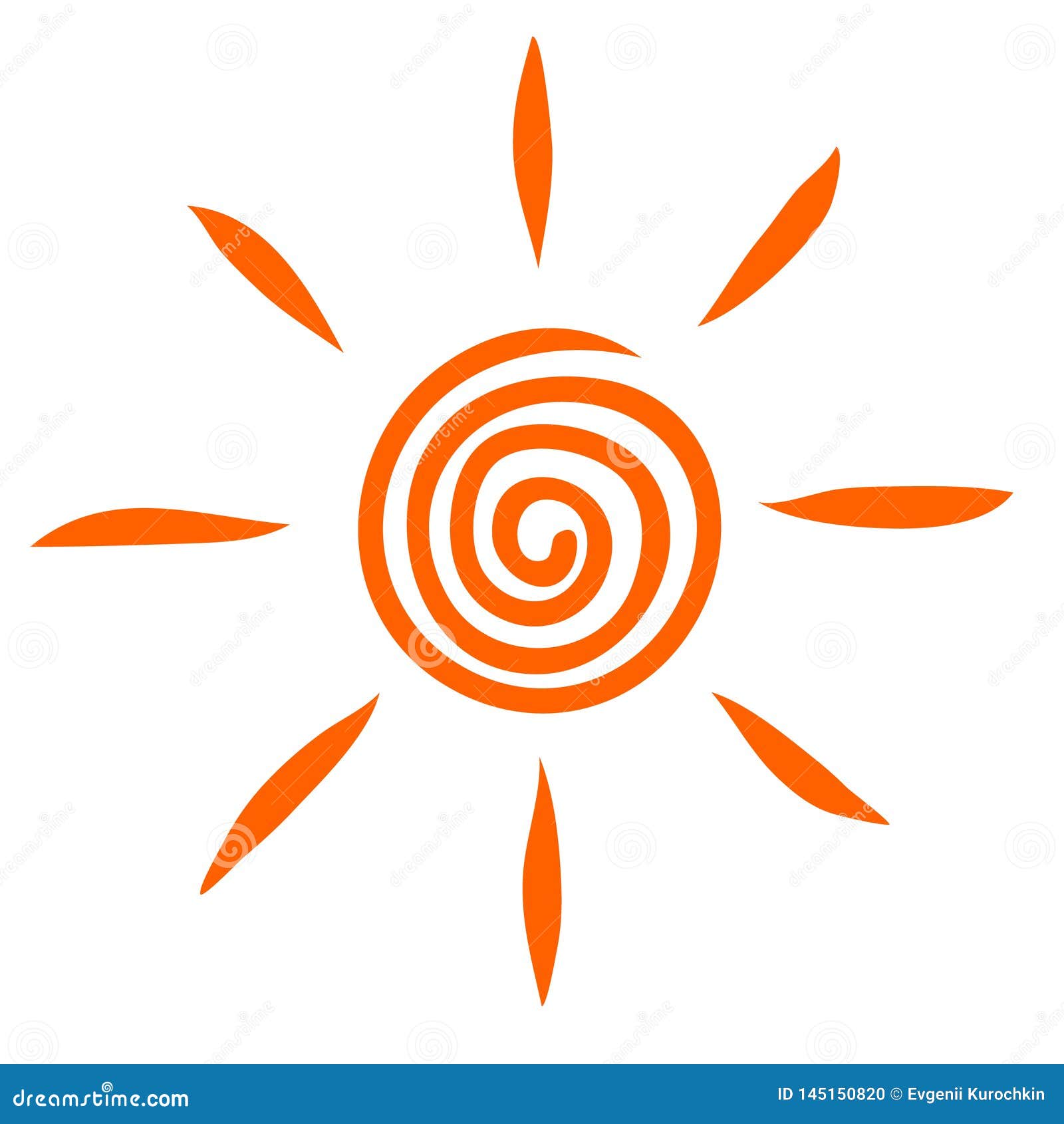 Sun Logo. Vector in Orange Color Stock Illustration - Illustration of
