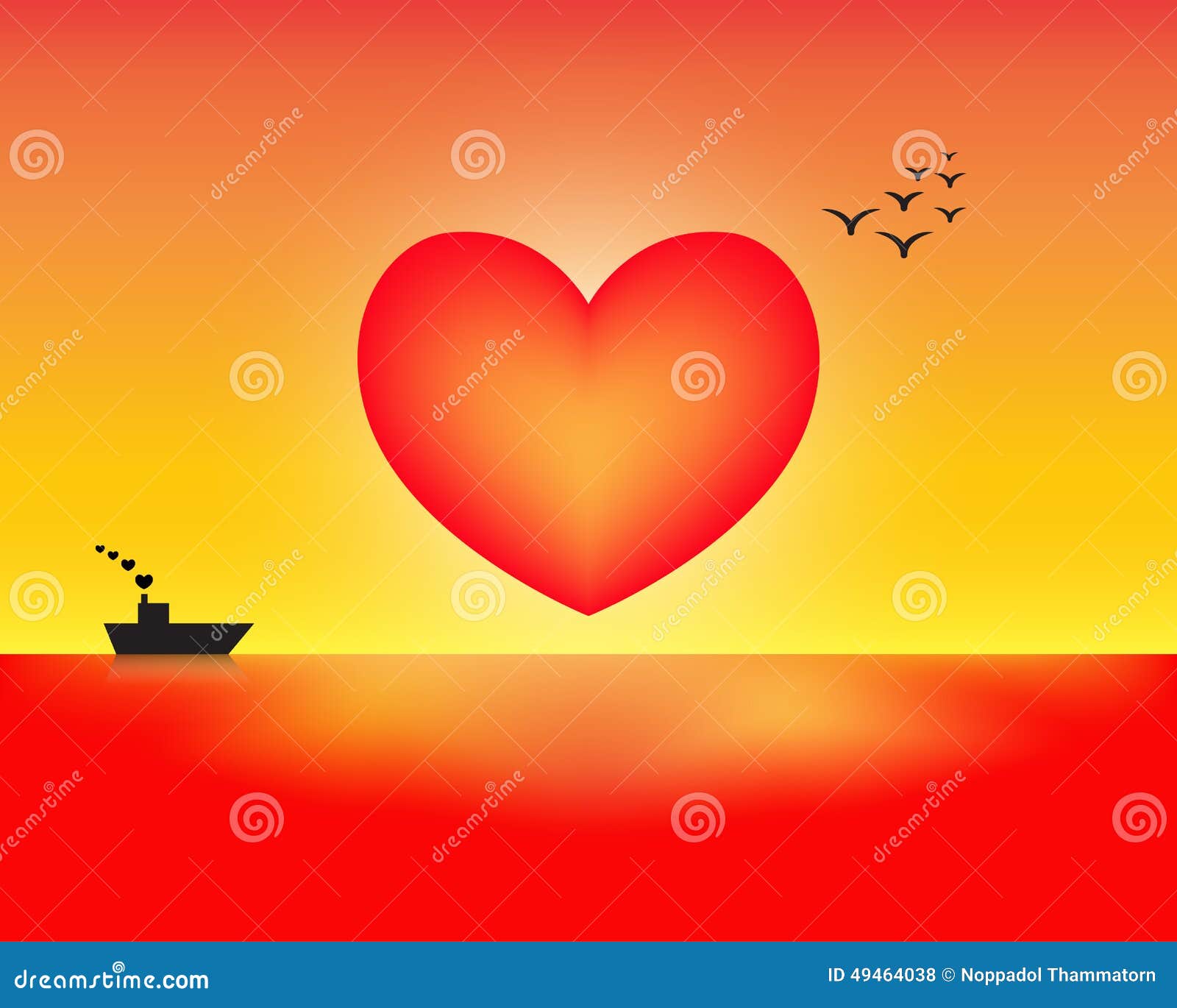 The sun of love stock vector. Illustration of golden 49464038