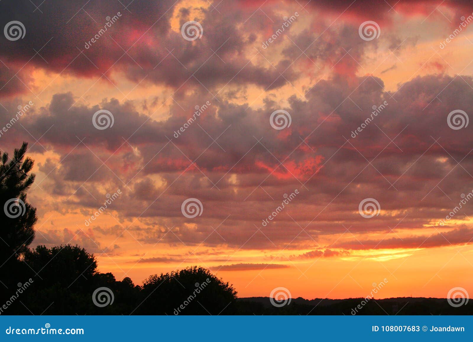 Brilliant Sunset With Clouds Stock Image Image Of Pink Large 108007683