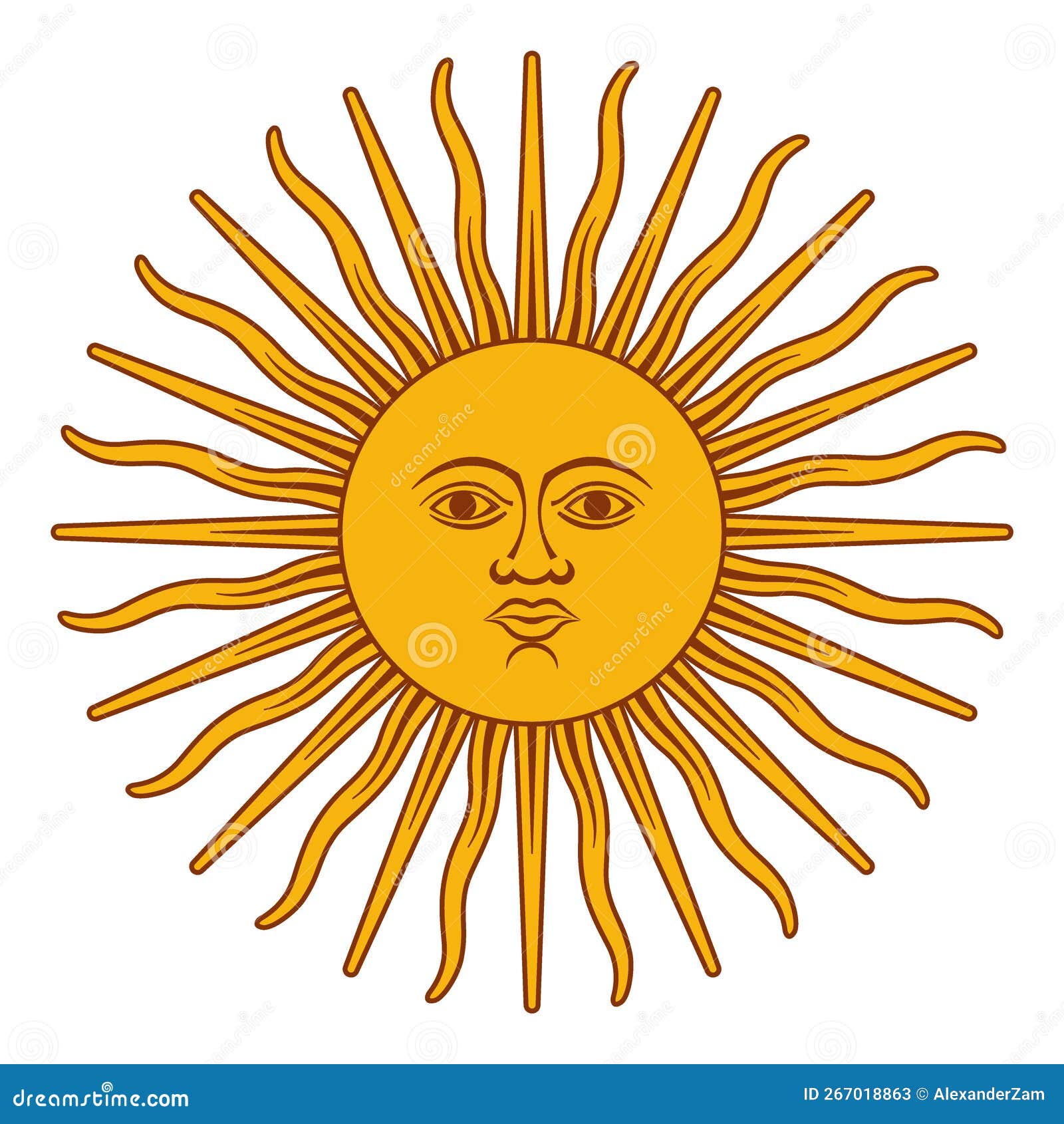 Sun of May stock vector. Illustration of vector, symbol - 267018863
