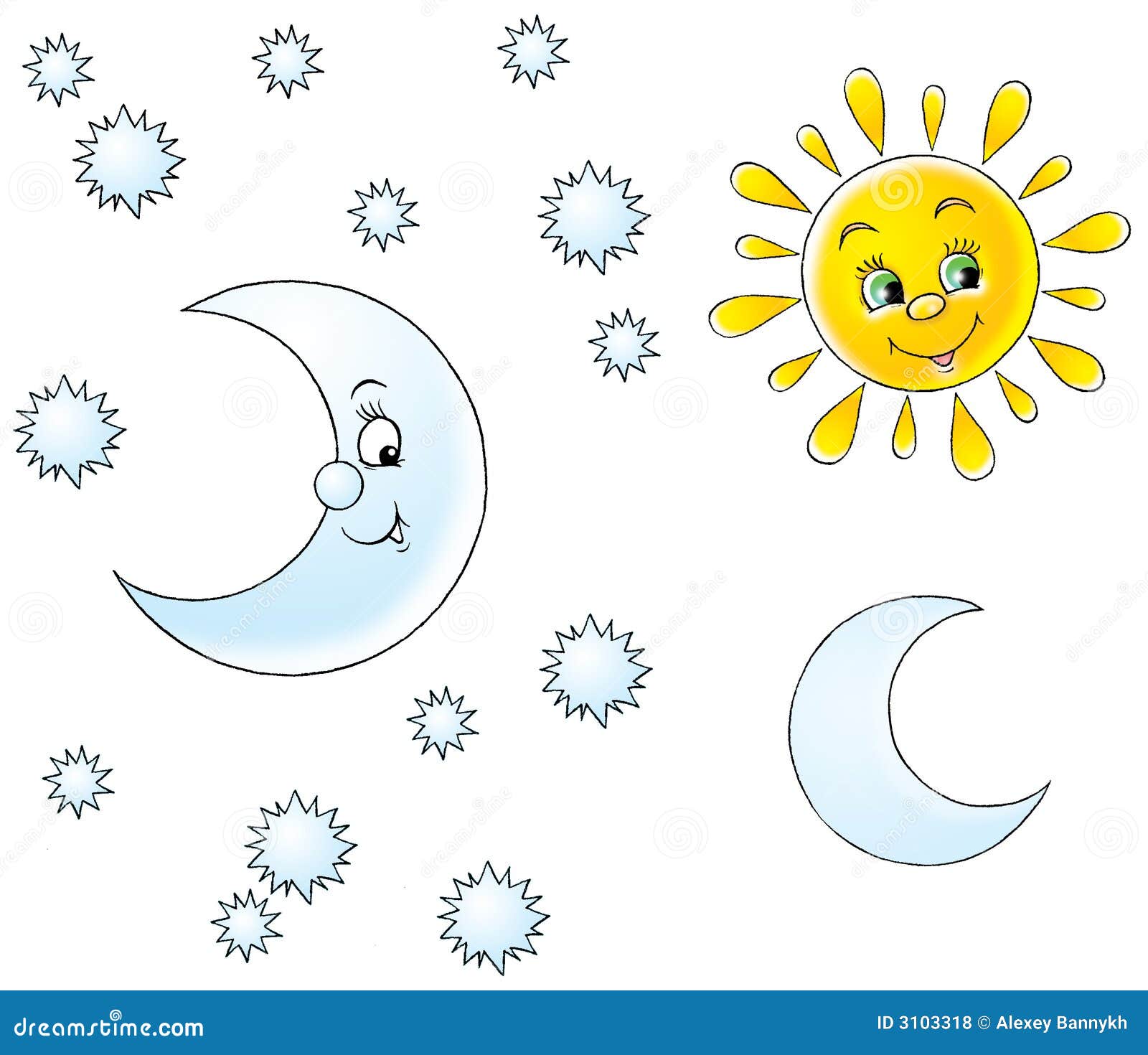 Sun and moon stock illustration. Illustration of artistic - 3103318