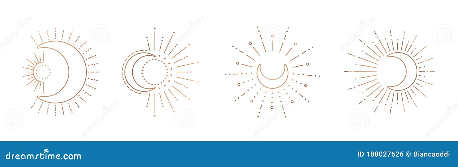 Sun And Moon Line Art Clipart Outline Sun Logo Moon Tattoo Stock Vector Illustration Of Exploding Contour