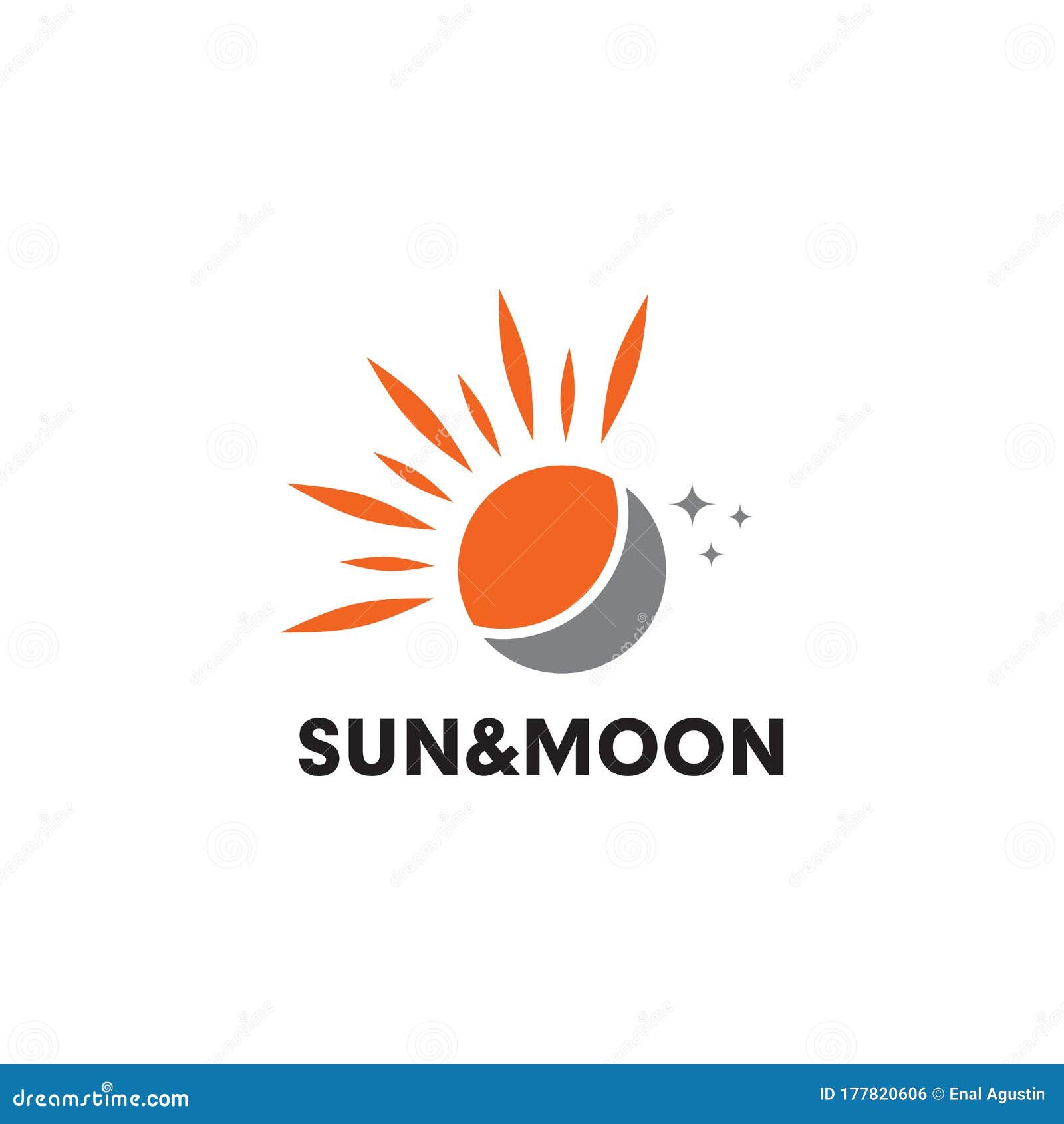 Sun And Moon Logo Design Vector Template Stock Vector Illustration Of Light Simple