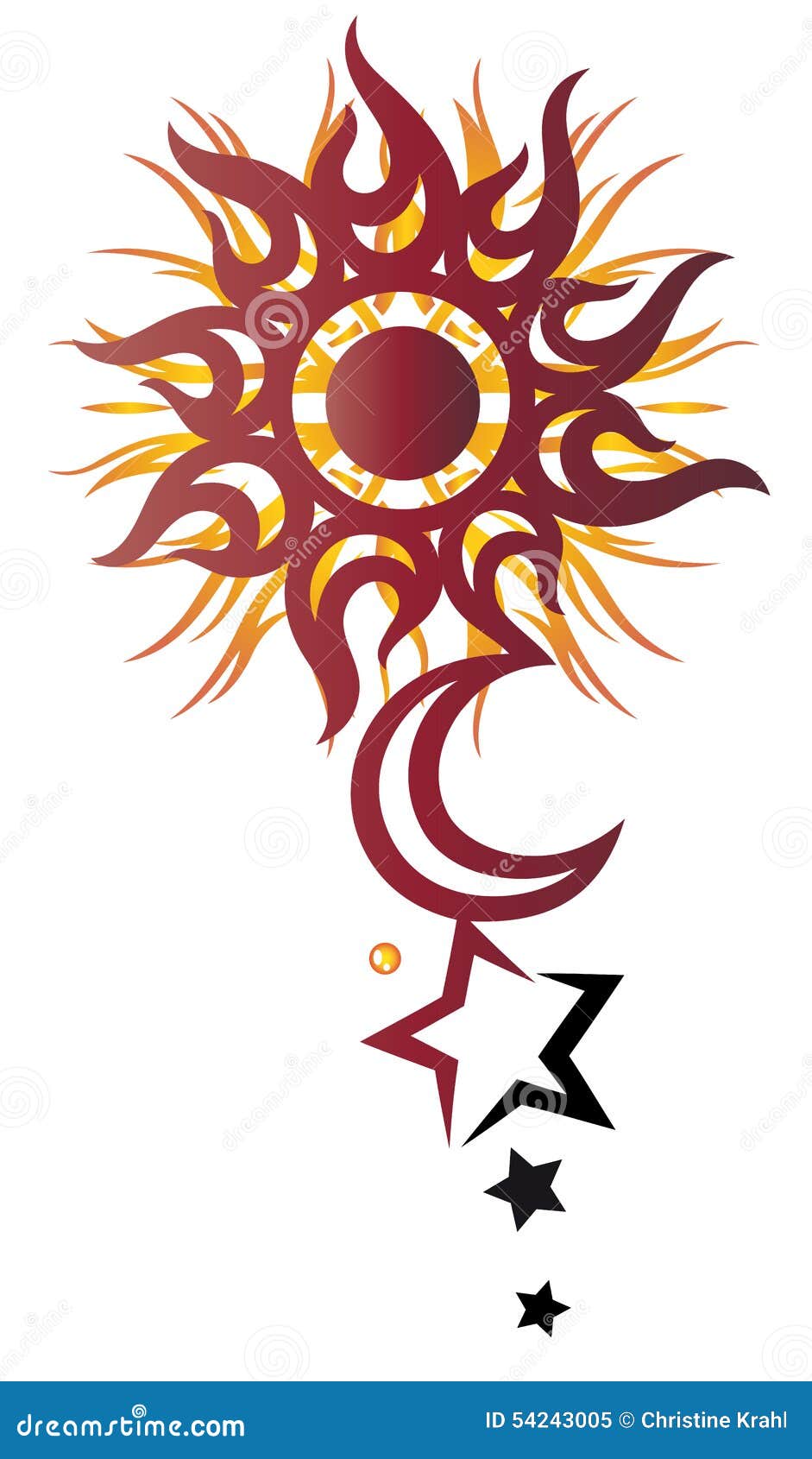 Moon Stars Tattoo Idea