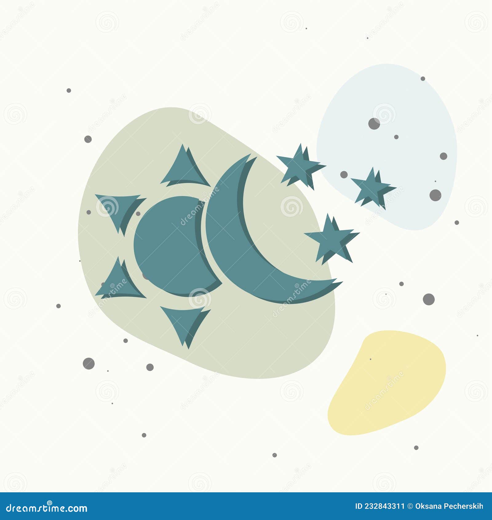 Sun and Moon with Stars Vector Icon. the Symbol of the Change of Day and  Night on Multicolored Background Stock Vector - Illustration of isolated,  sunshine: 232843311