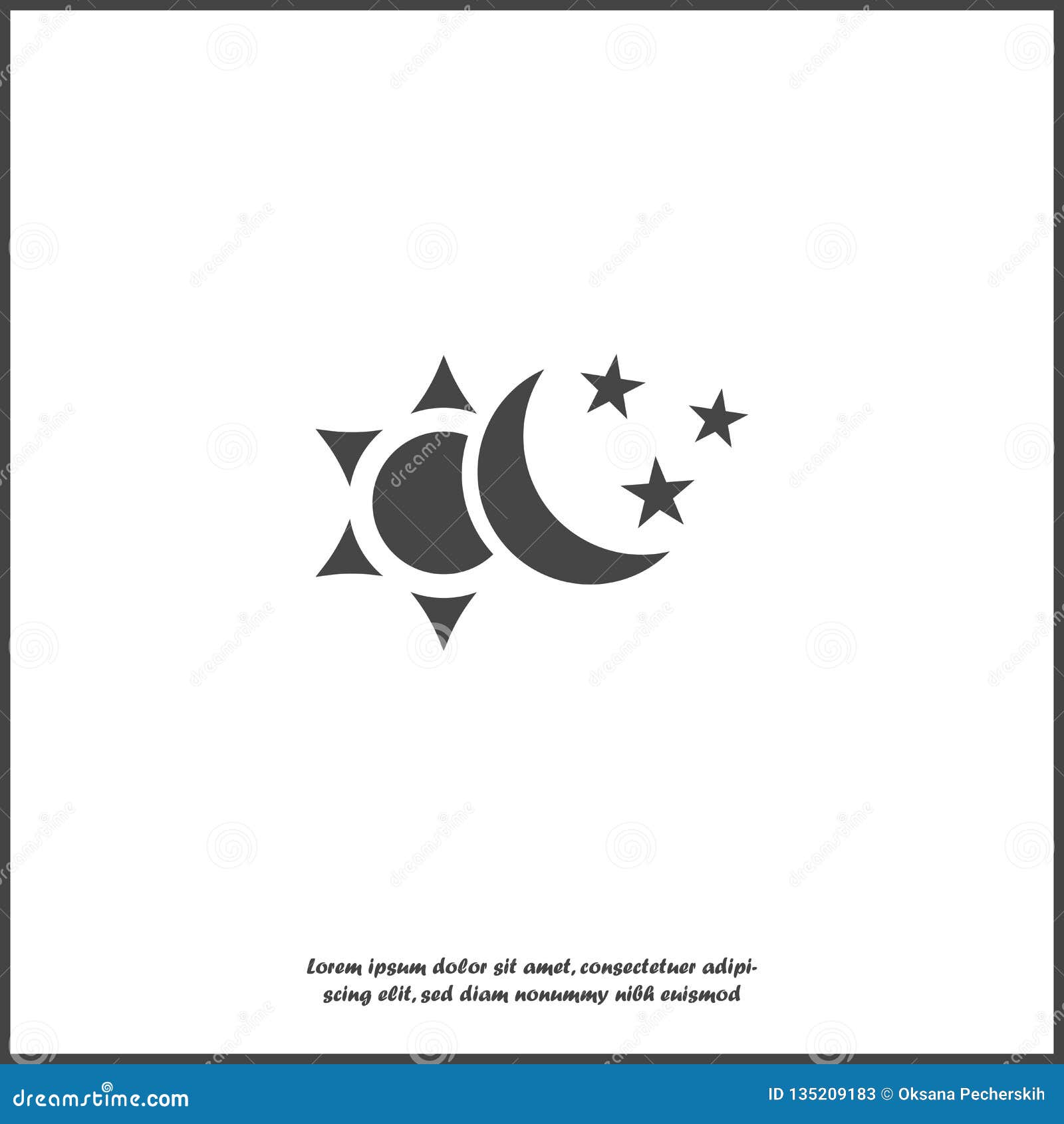 Sun and Moon with Stars Vector Icon. the Symbol of the Change of Day and  Night on White Isolated Background Stock Vector - Illustration of isolated,  symbol: 135209183