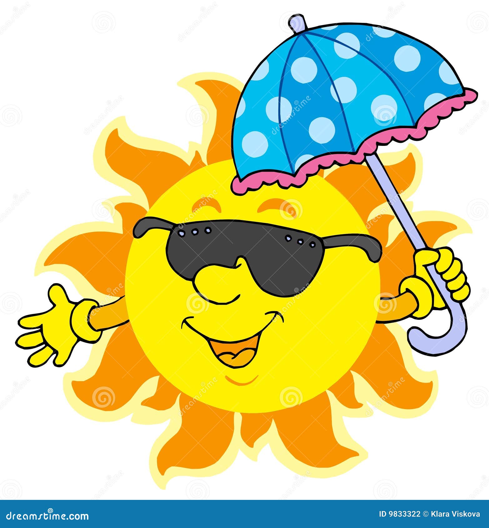 Sun in occhiali da sole con l ombrello