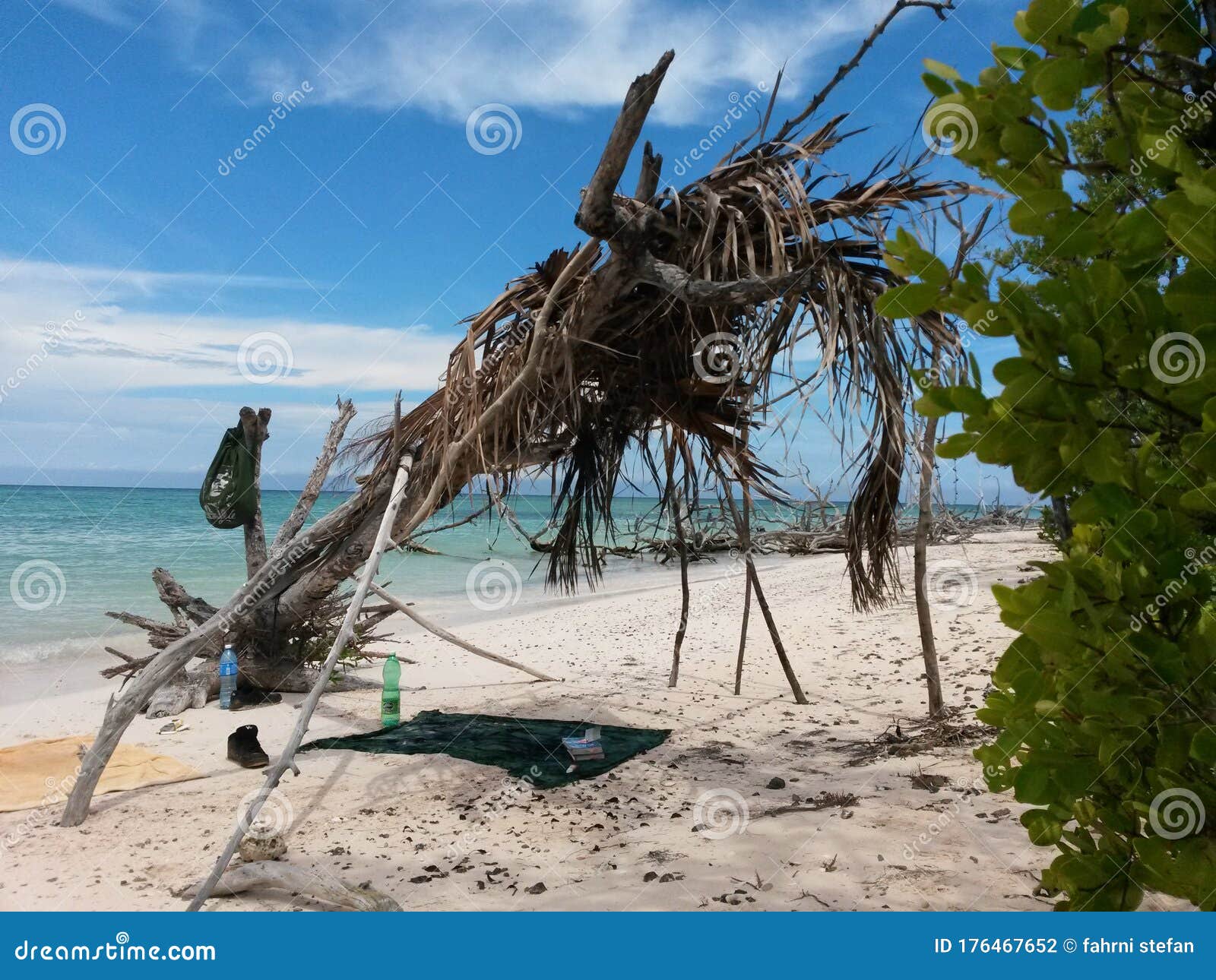 Sun Protection on Cuba Beach Stock Photo Image of beach, protection