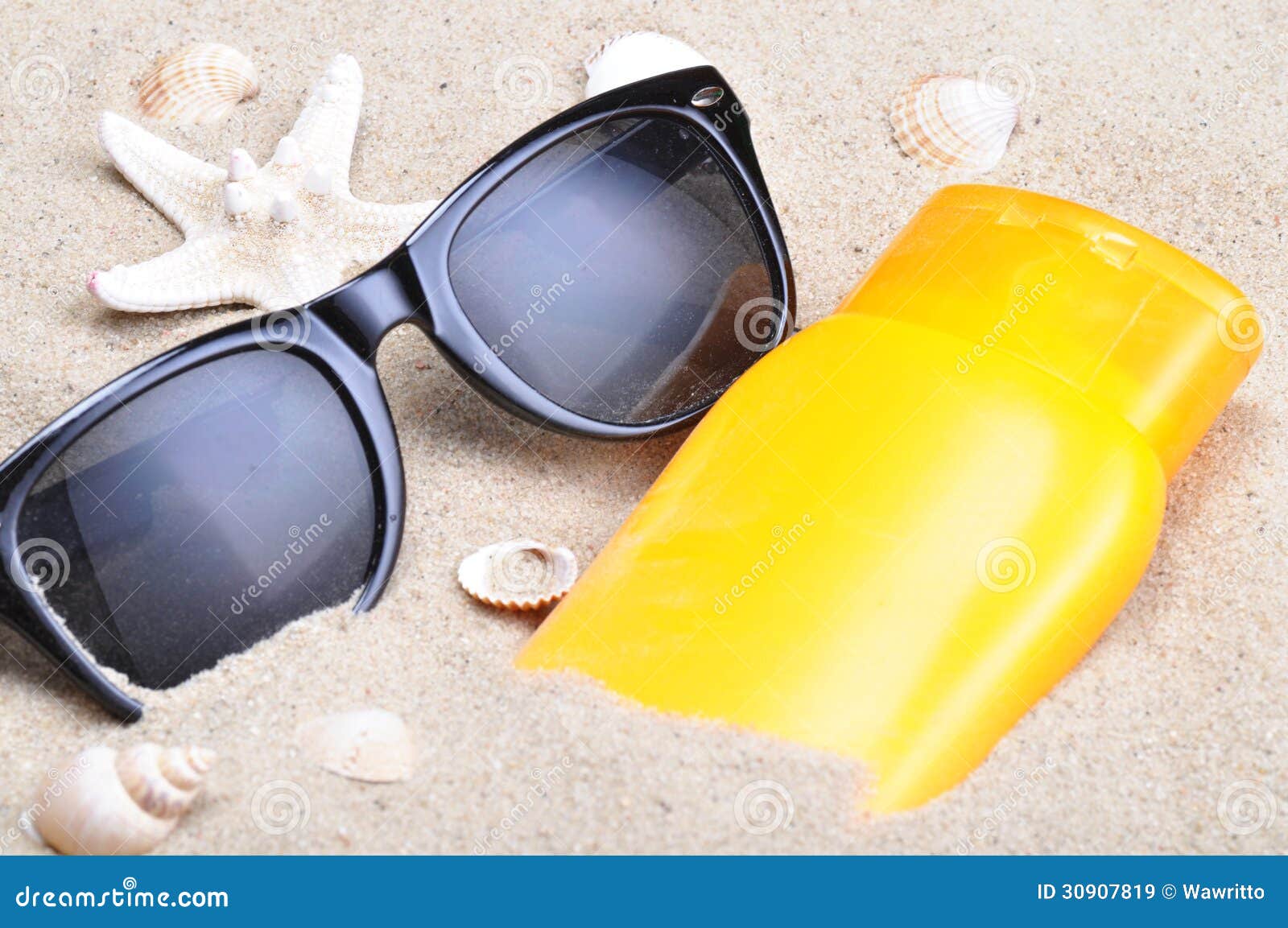 Sun Protection and Sunglasses on a Beach Stock Image - Image of ocean ...