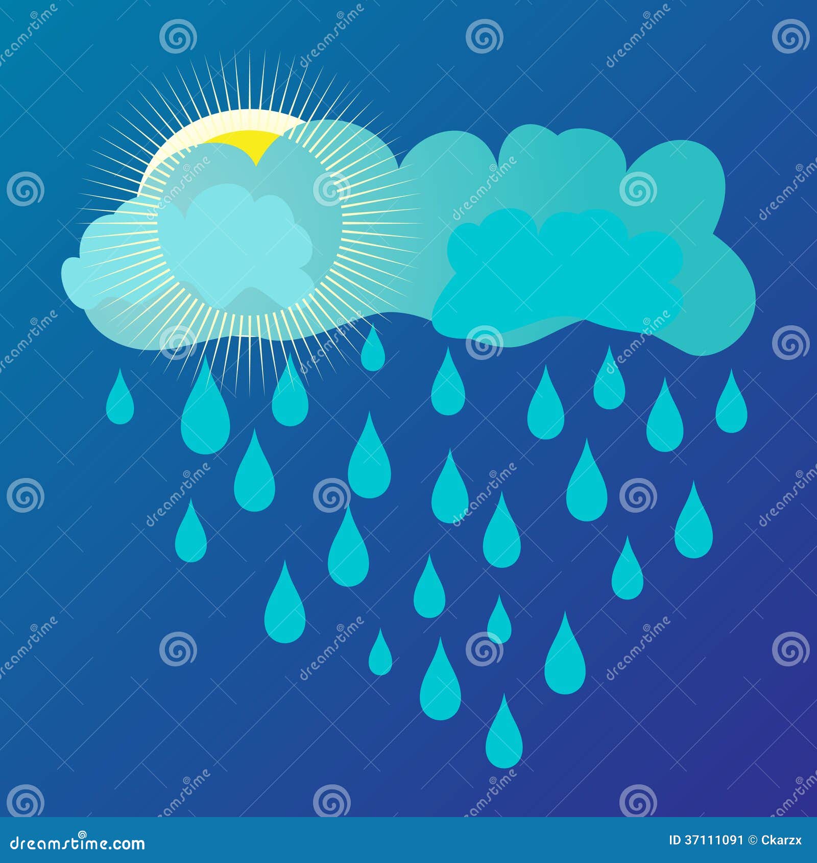 Sun and rain stock vector. Illustration of meteorology 37111091