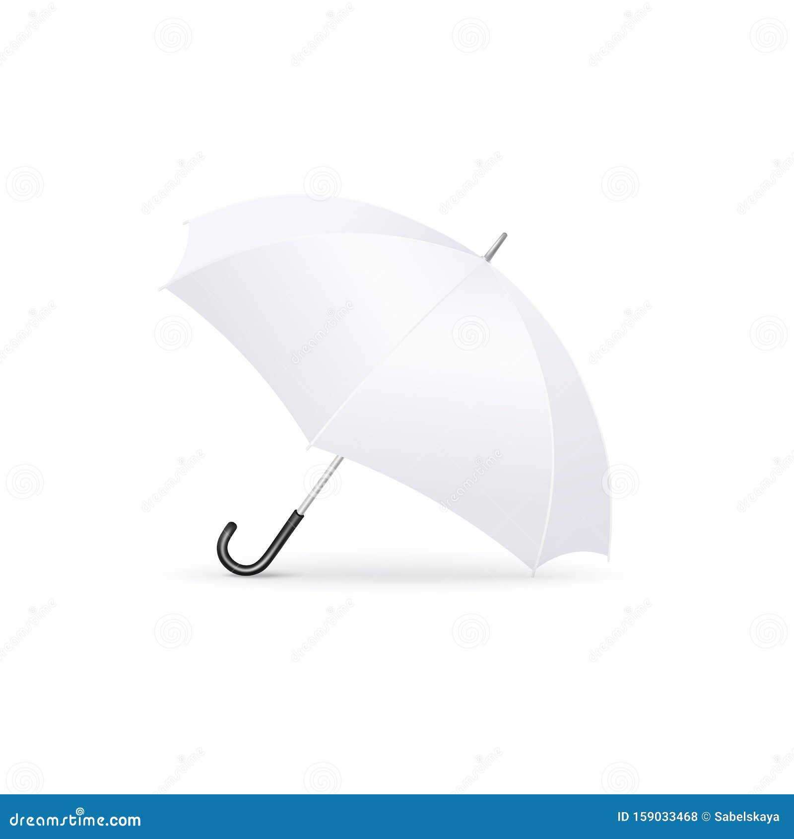 Download Protective White Open Umbrella Side View 3d Realistic ...