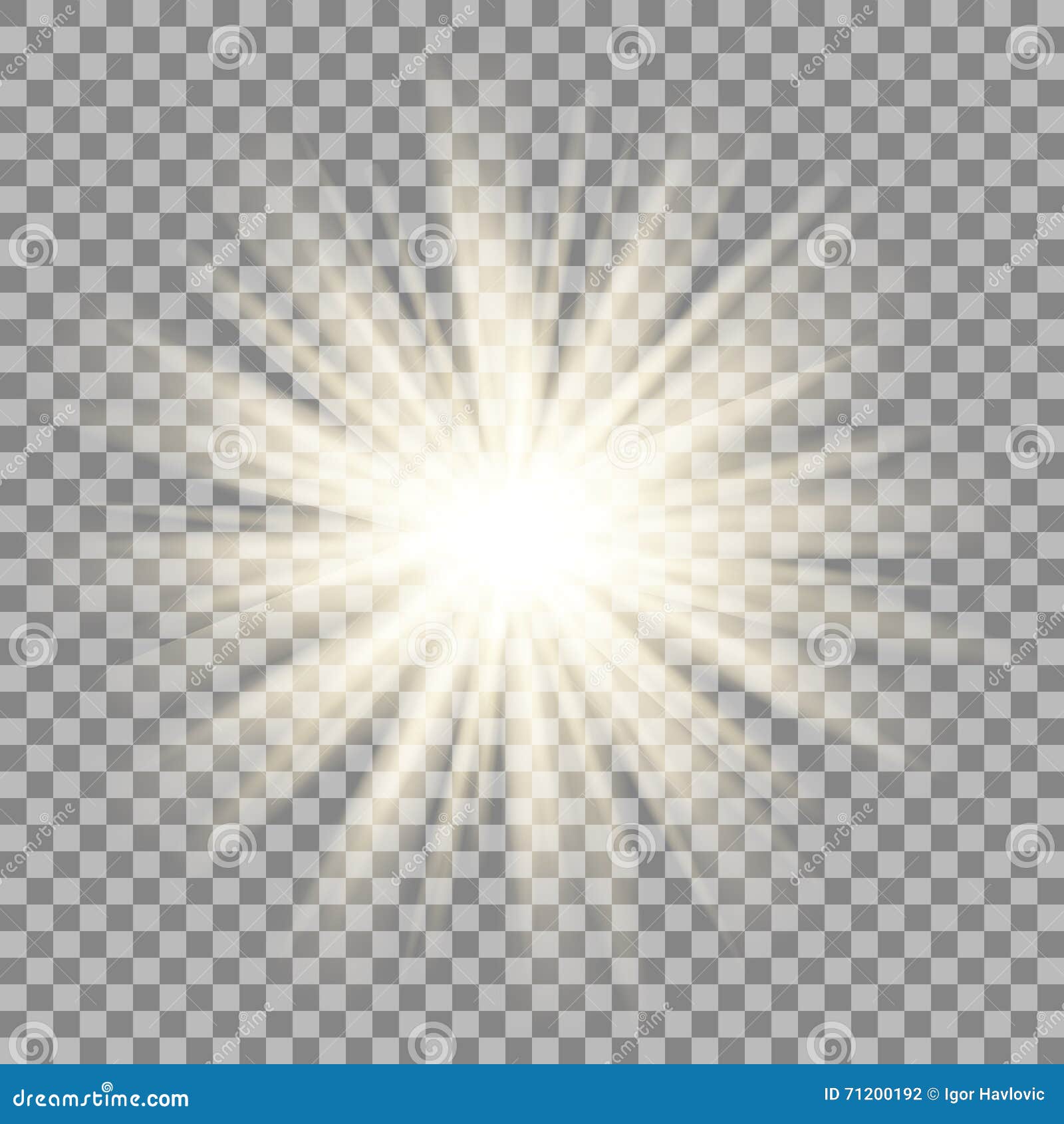 sun rays on transparent background. star flare effect.