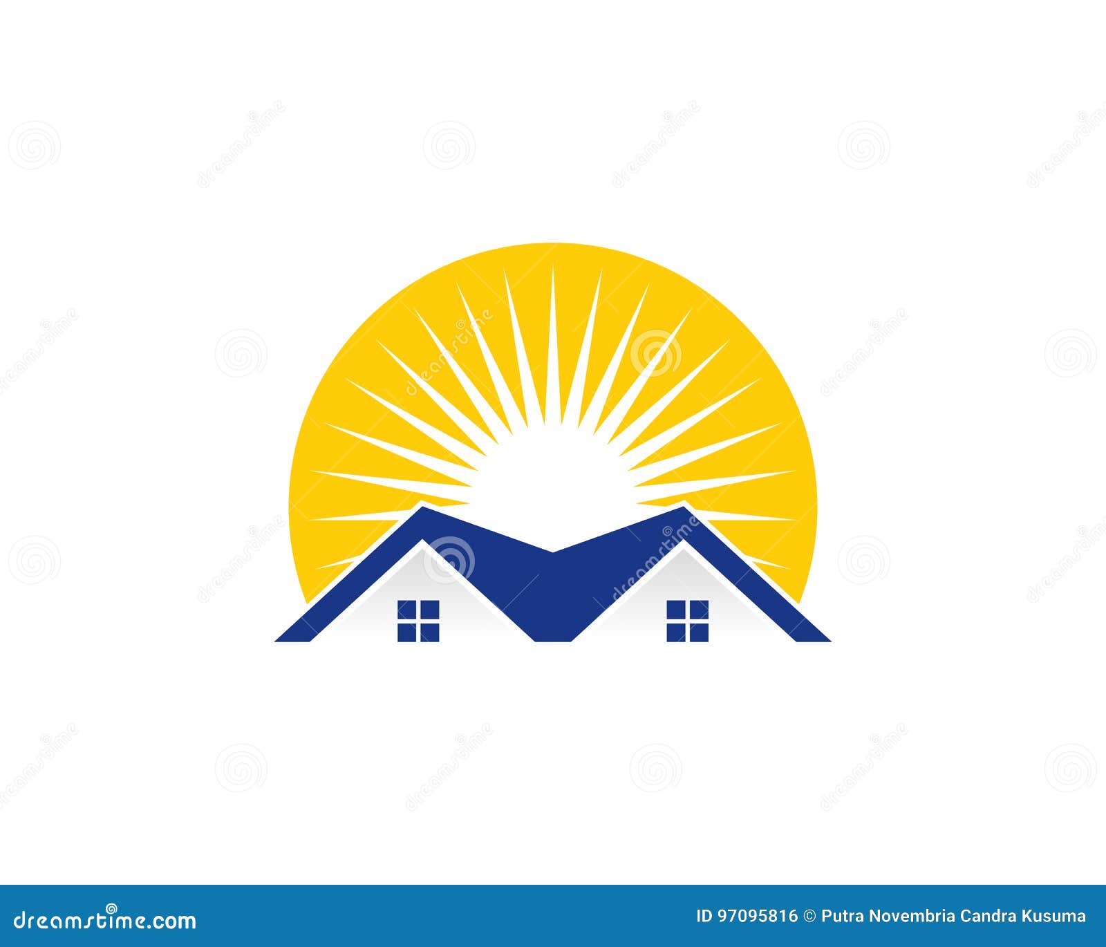 Sun Real Estate Icon Logo Design Element Stock Vector Illustration of