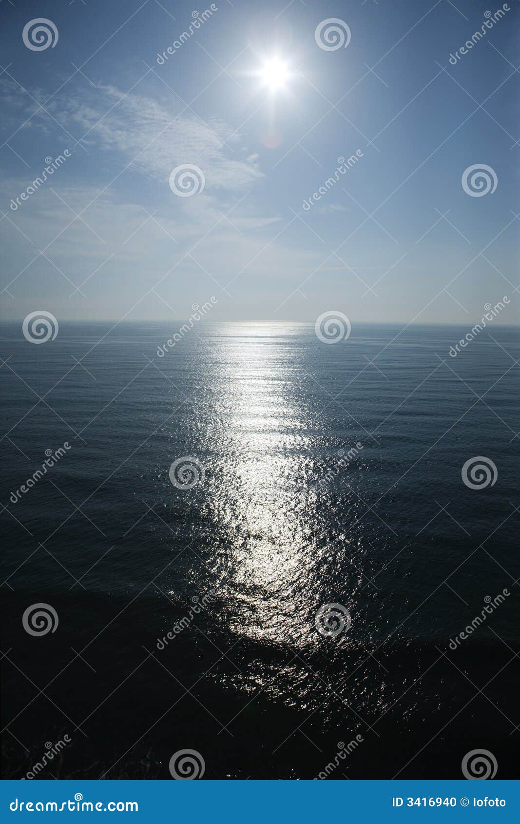 Sun reflecting in ocean. stock photo. Image of space, horizon - 3416940