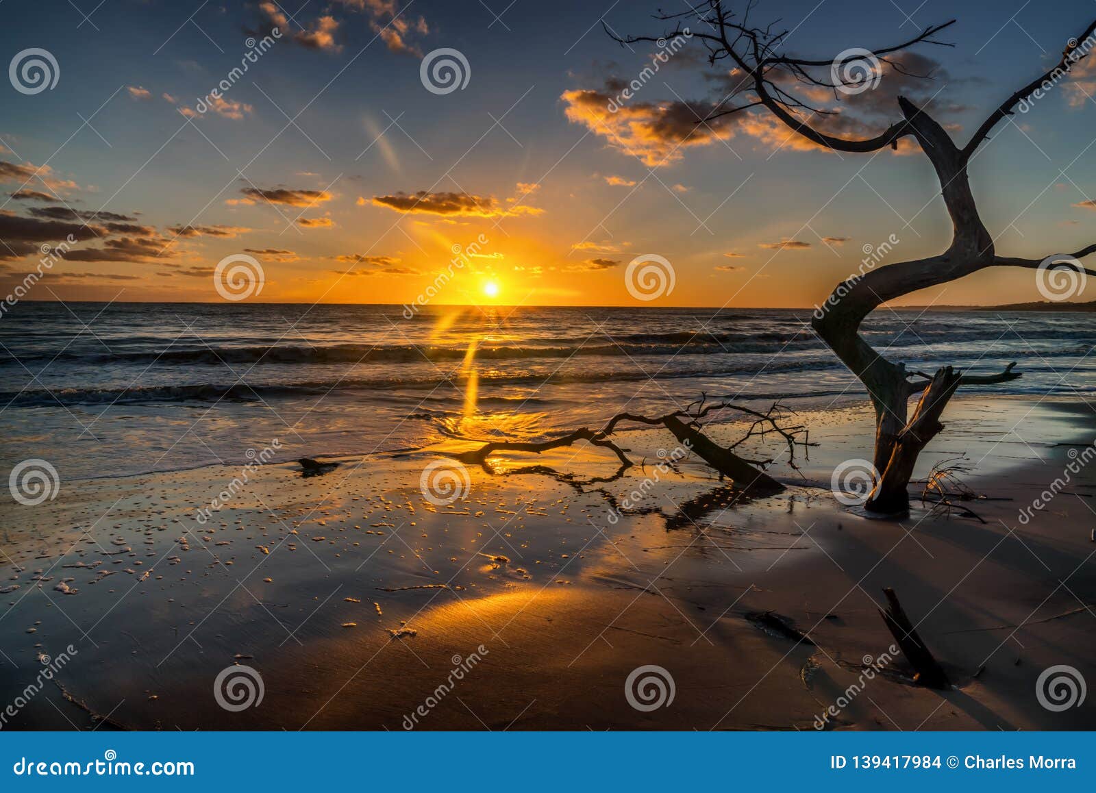 sun rise from boneyard beach, jacksonville,fl