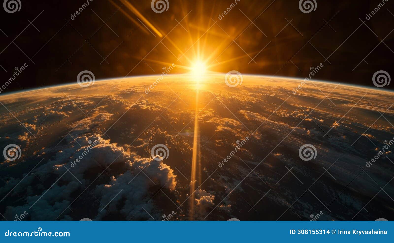 the sun rises over planet earth. view from the window of the soyuz spacecraft