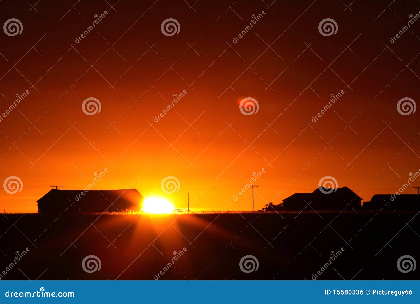 Sun rising stock photo. Image of poles, colors, house 15580336