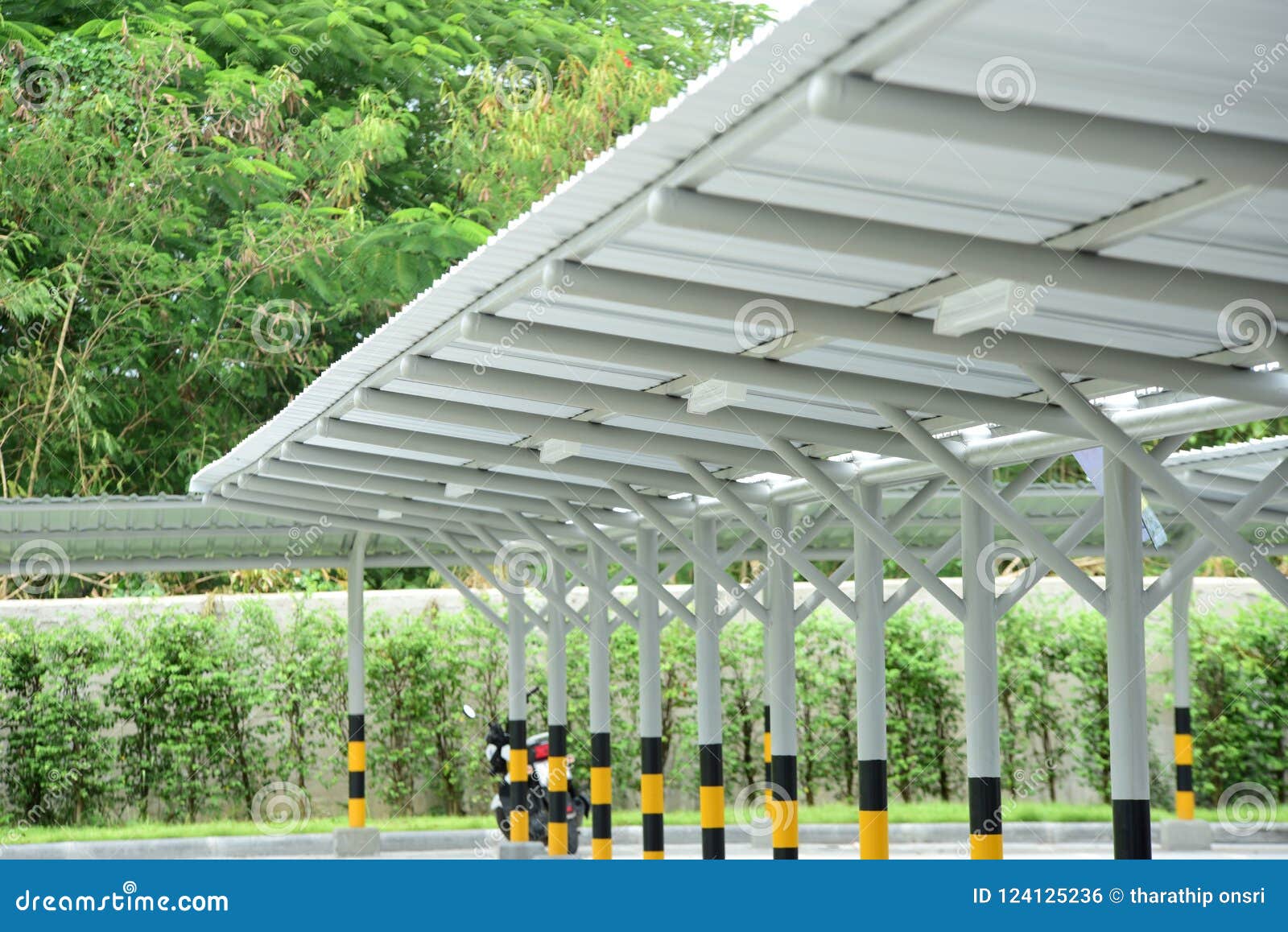 Sun Roof Structure The Parking Lot Stock Photo Image Of