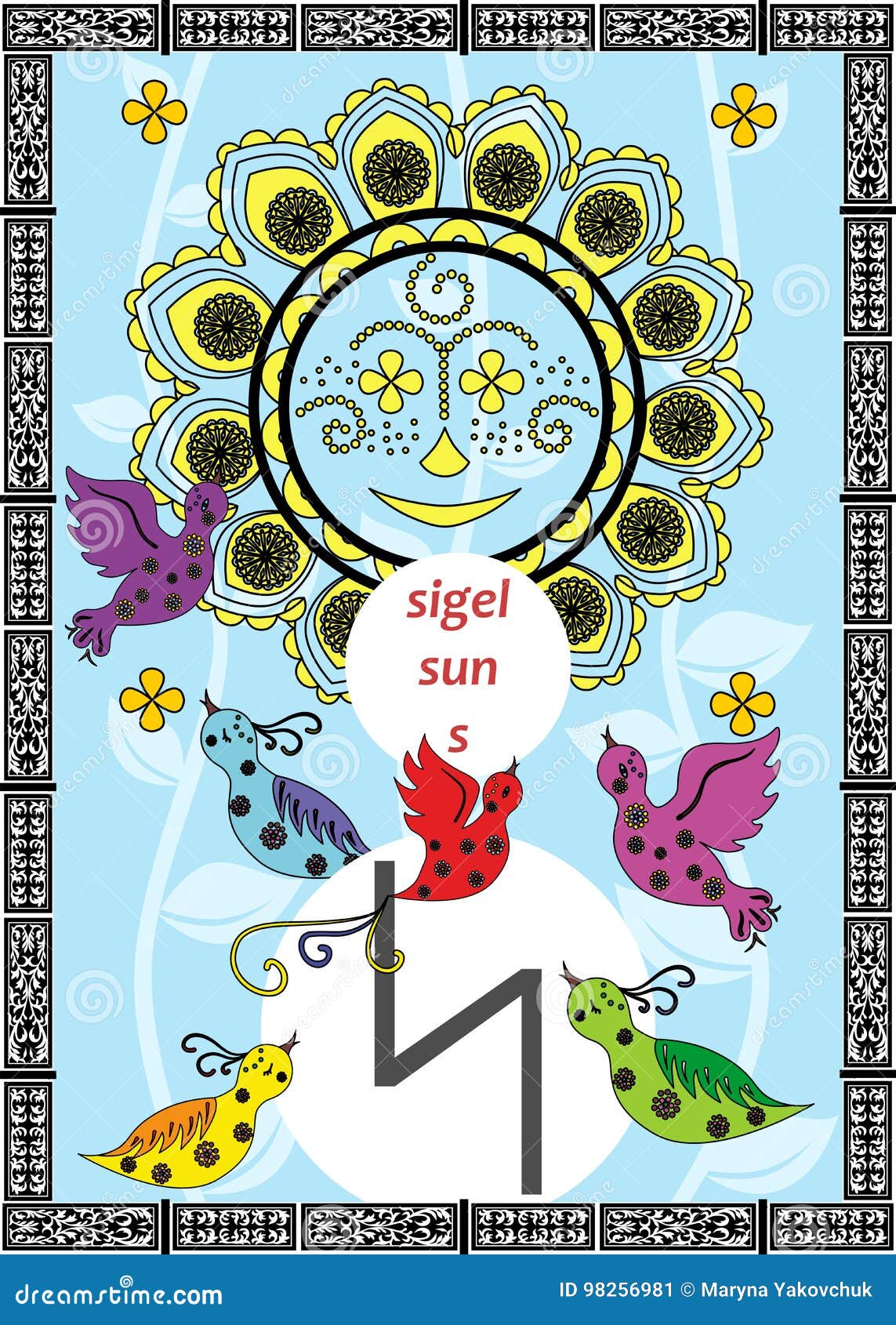 The sun rune stock vector. Illustration of light, future 98256981