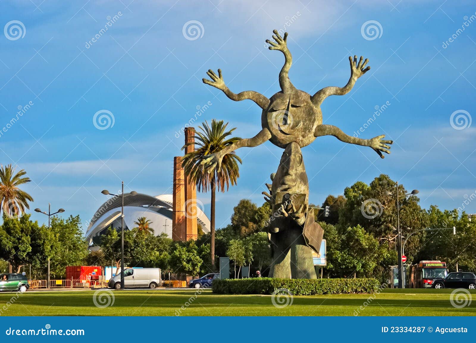 Sun sculpture in Valencia editorial photography. Image of mediterranean