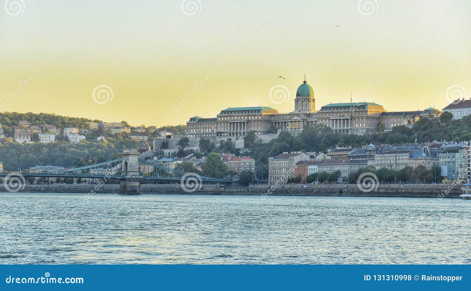 sun set view danube river in budapest