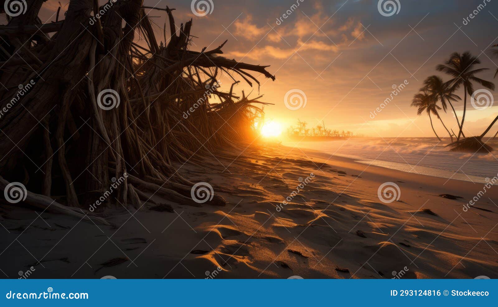 sunrise over tropical beach: a national geographic style uhd image
