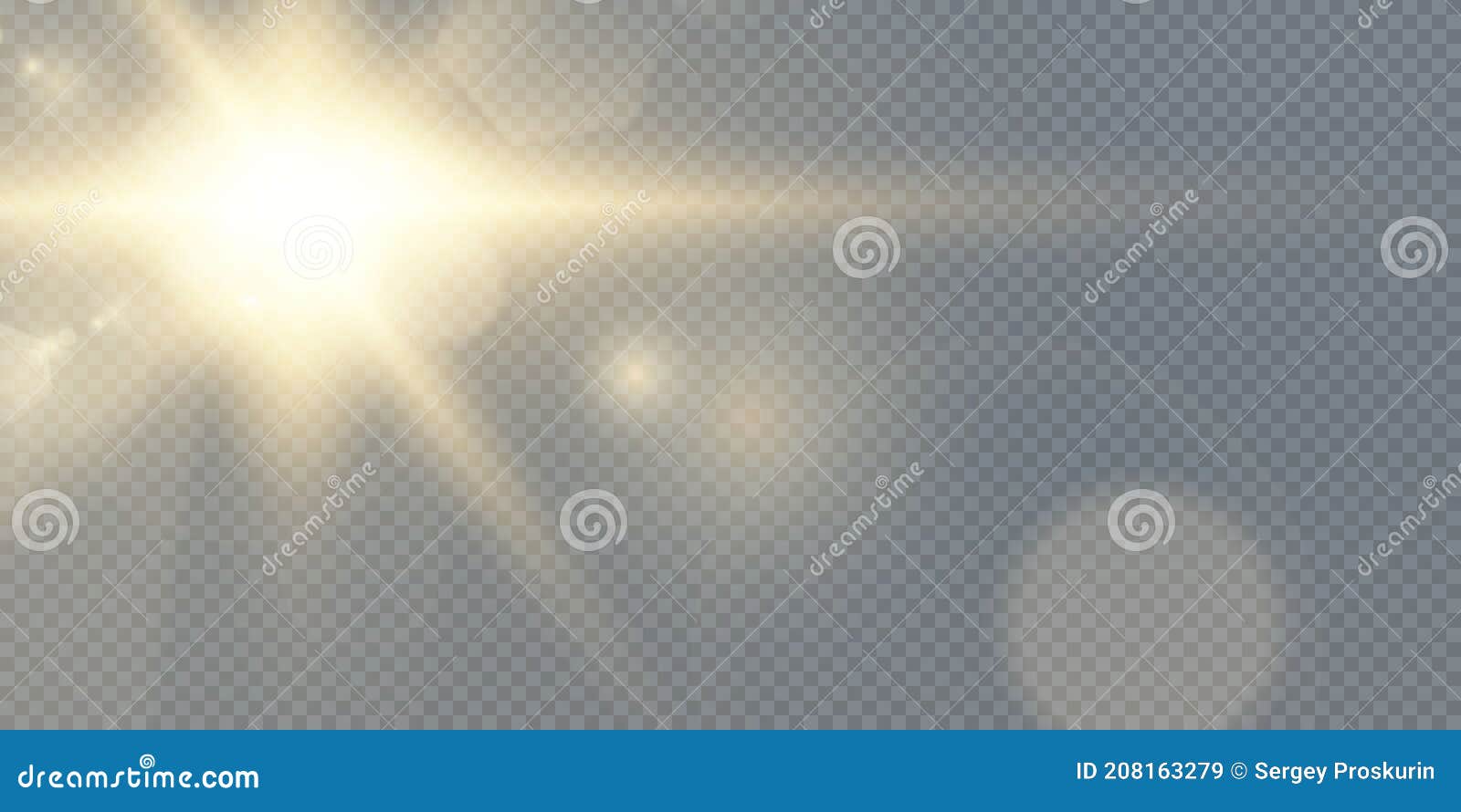 the sun is shining bright light rays with realistic glare