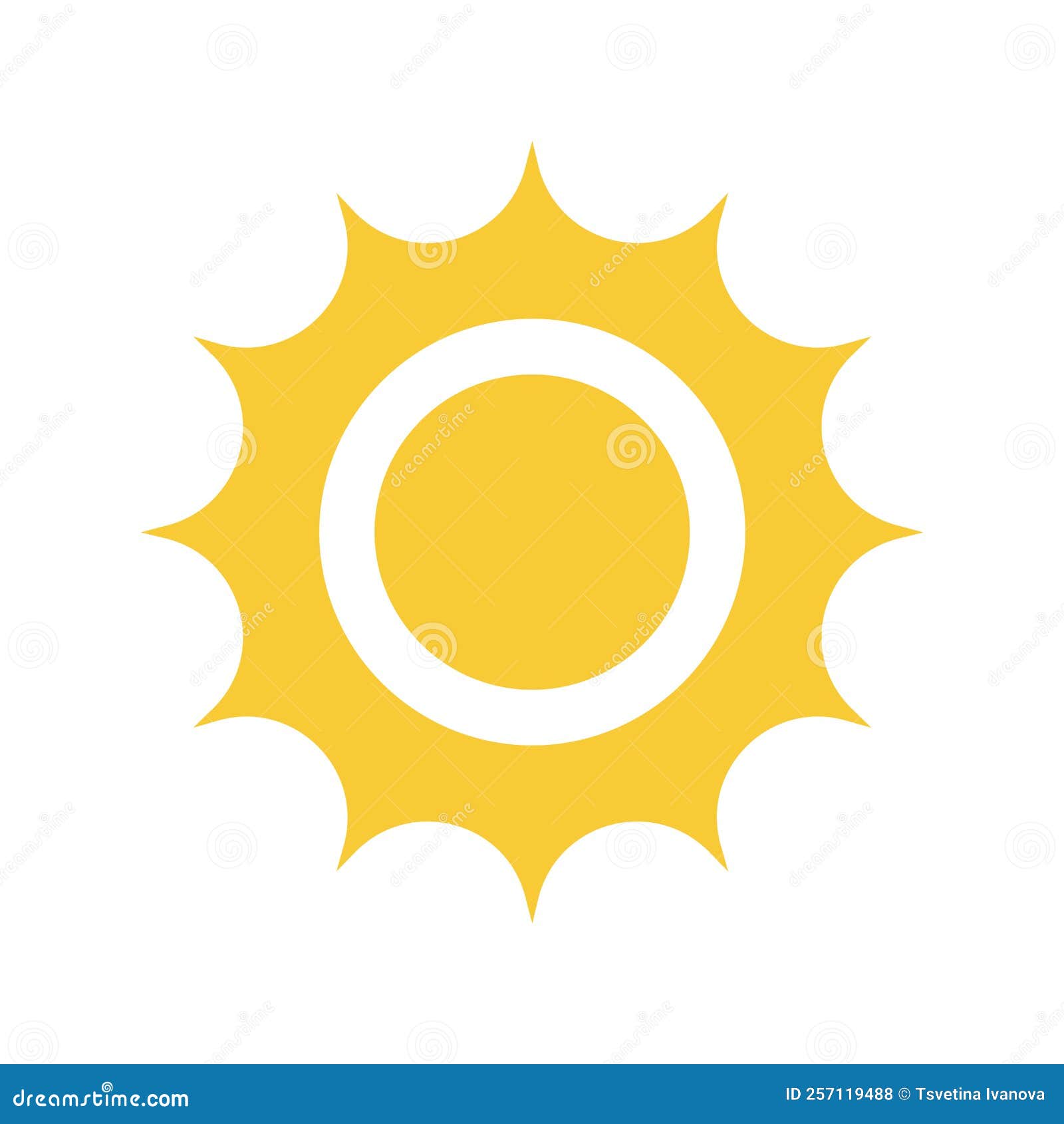 sun simple  icon. filled sunshine .
