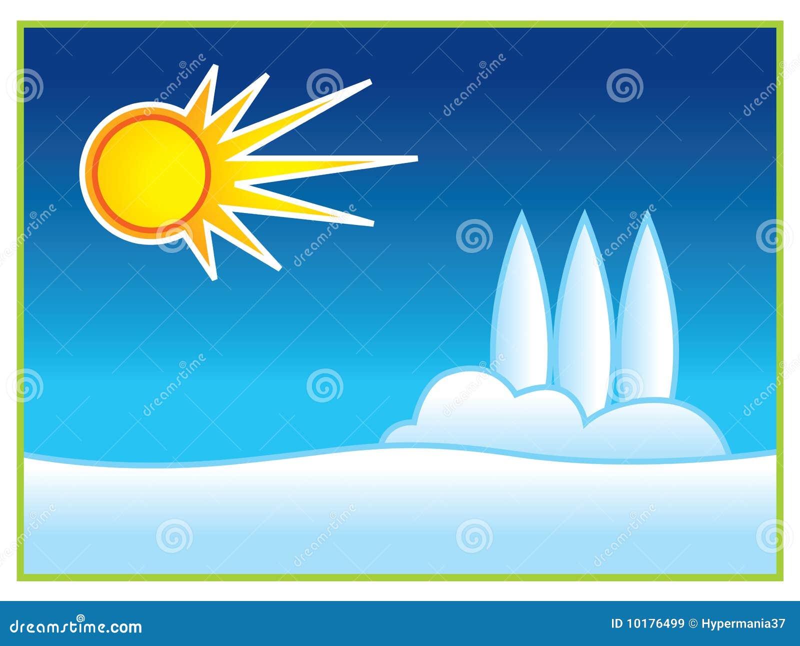 Sun and snow stock vector. Illustration of outdoor, greeting 10176499