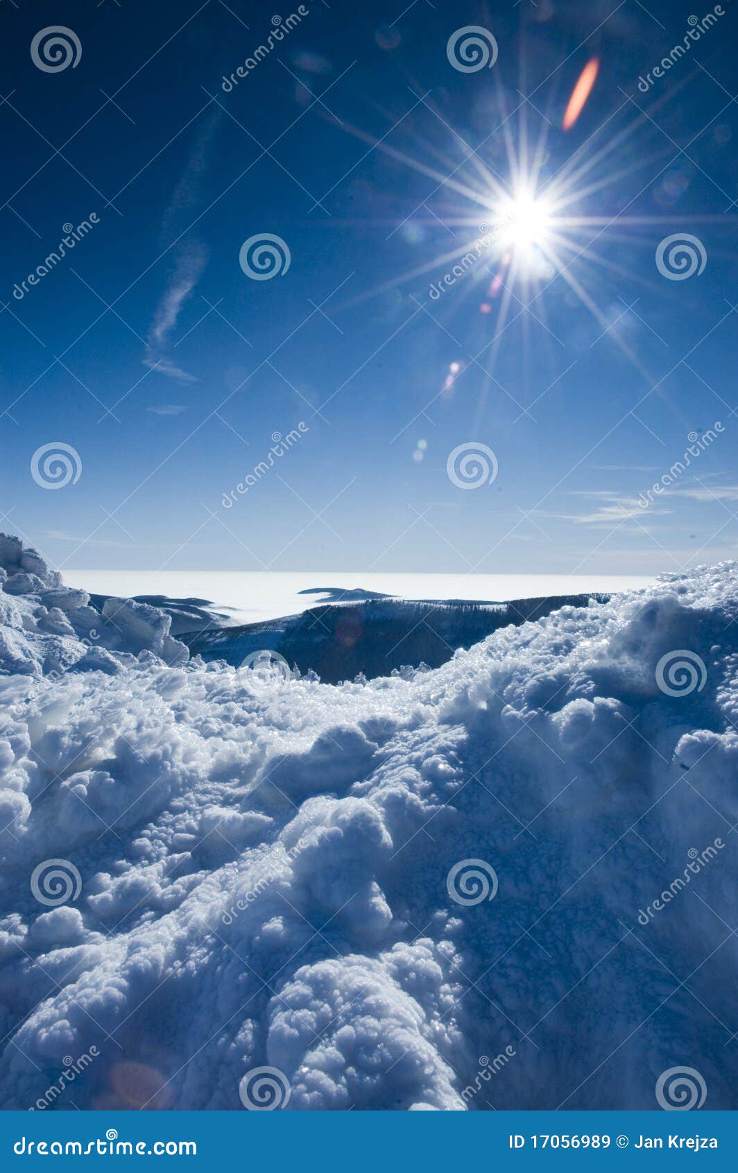 Sun and snow stock image. Image of december, hike, mountain 17056989