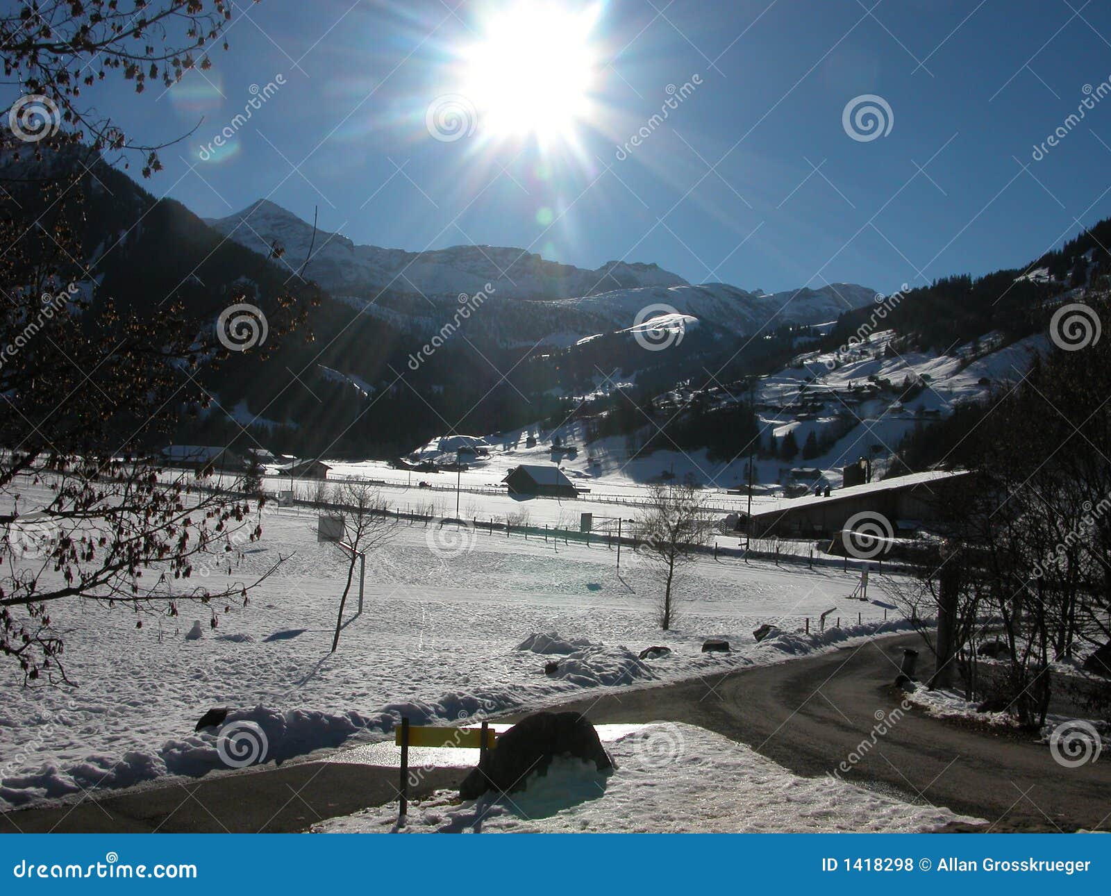 Sun and Snow in Lenk, Switzerland Stock Photo Image of mountains