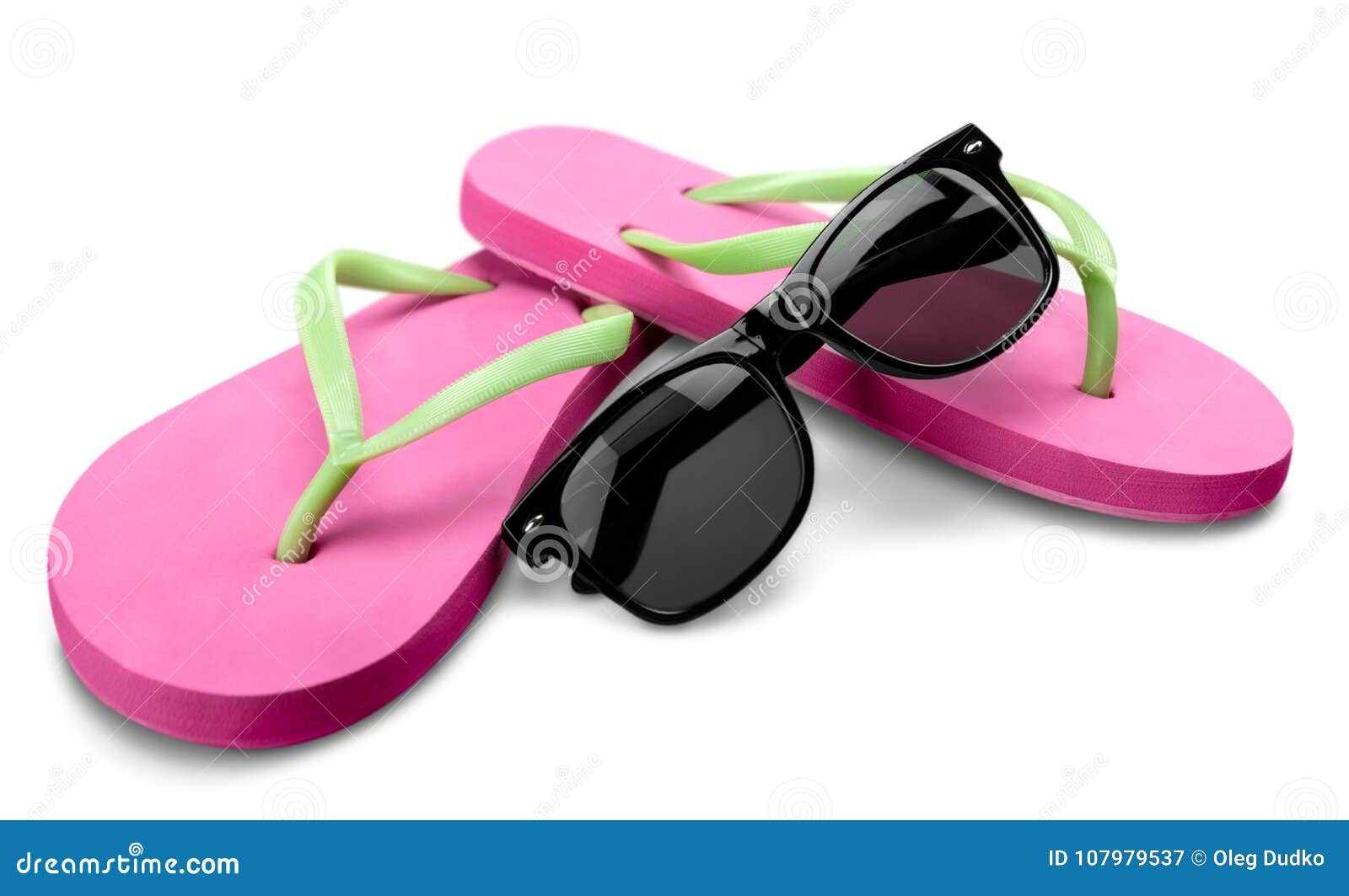 Red Flip Flops and Sunglasses on White Stock Image - Image of holiday ...