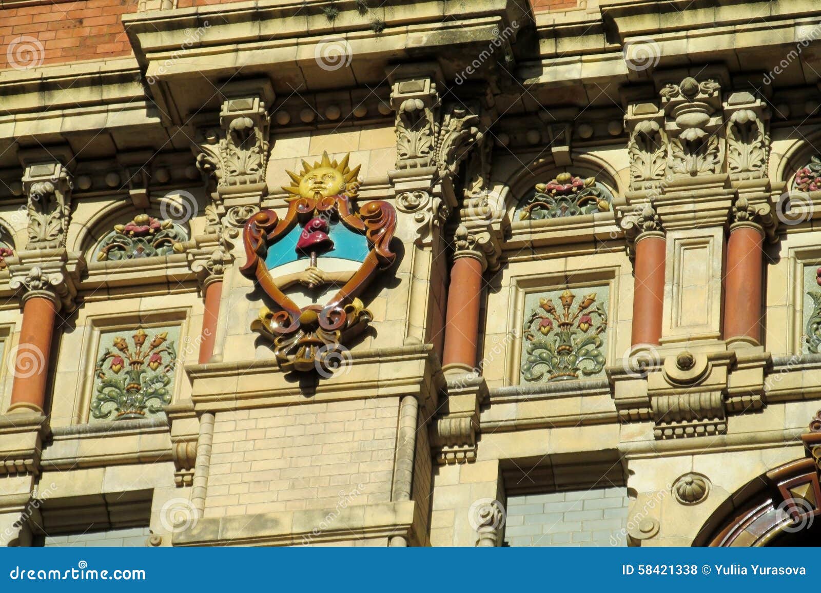 sun  on palacio de aguas corrientes in buenos aires