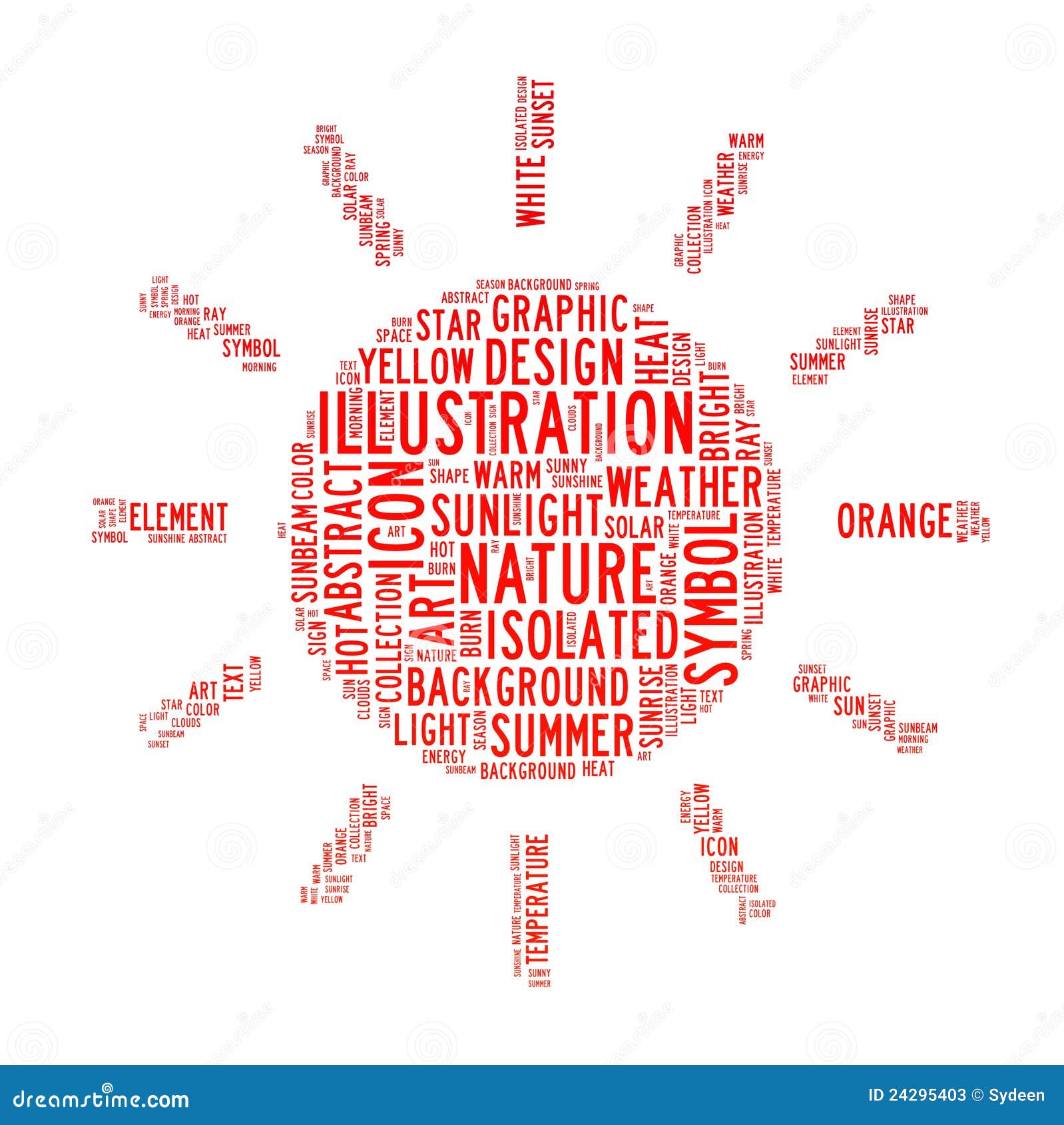 Sun text clouds stock illustration. Illustration of natural 24295403