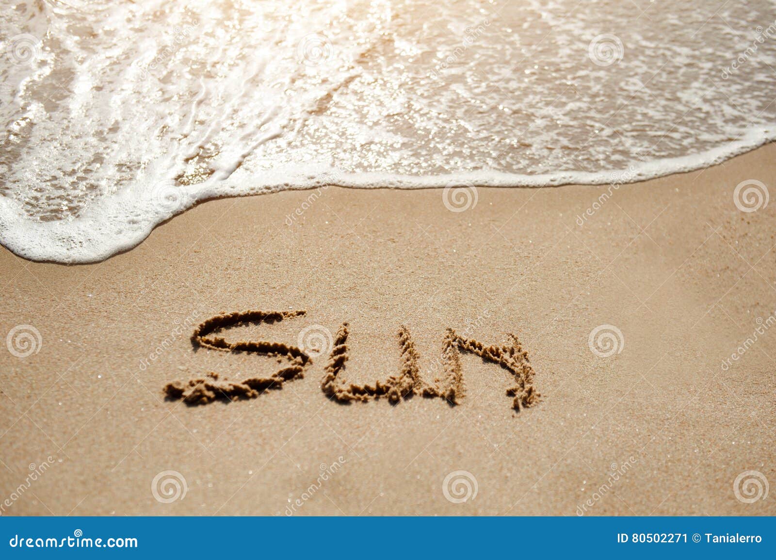 Sun Written On The Sand Beach Near Sea Holiday Relax Concept Stock Image Image Of Landscape 