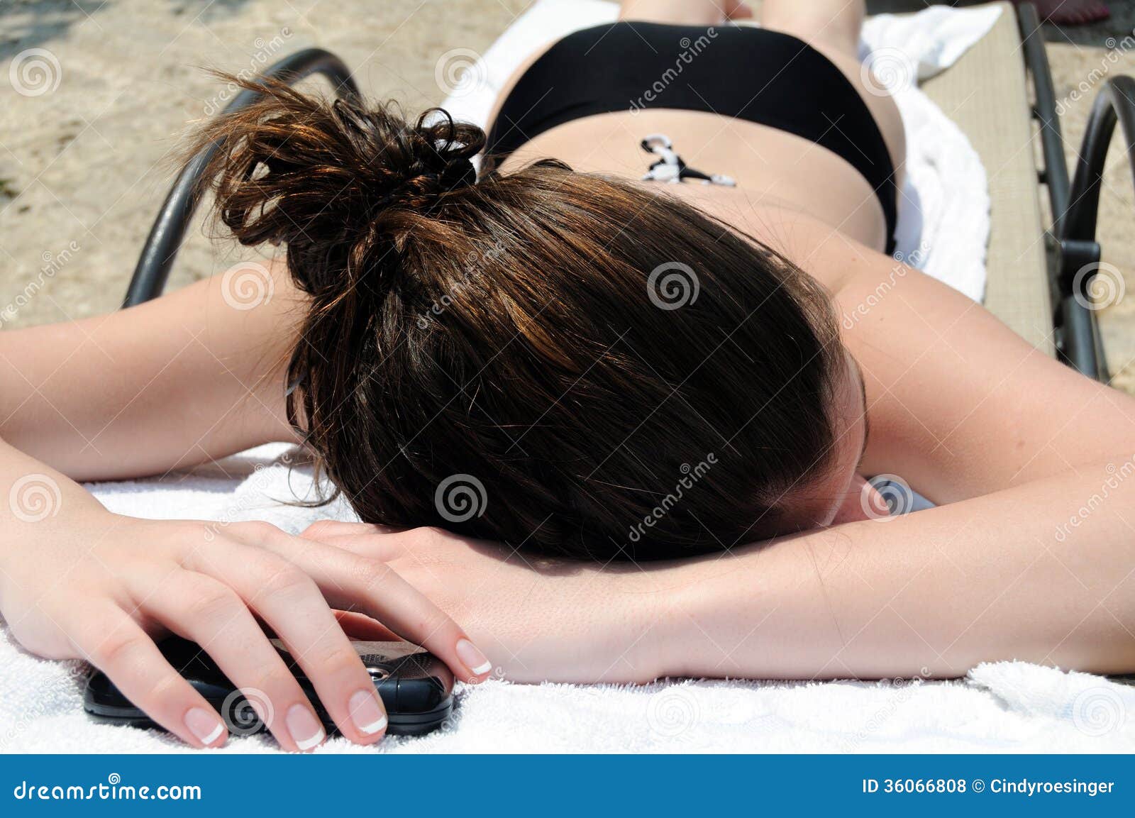 Sunbathing teen