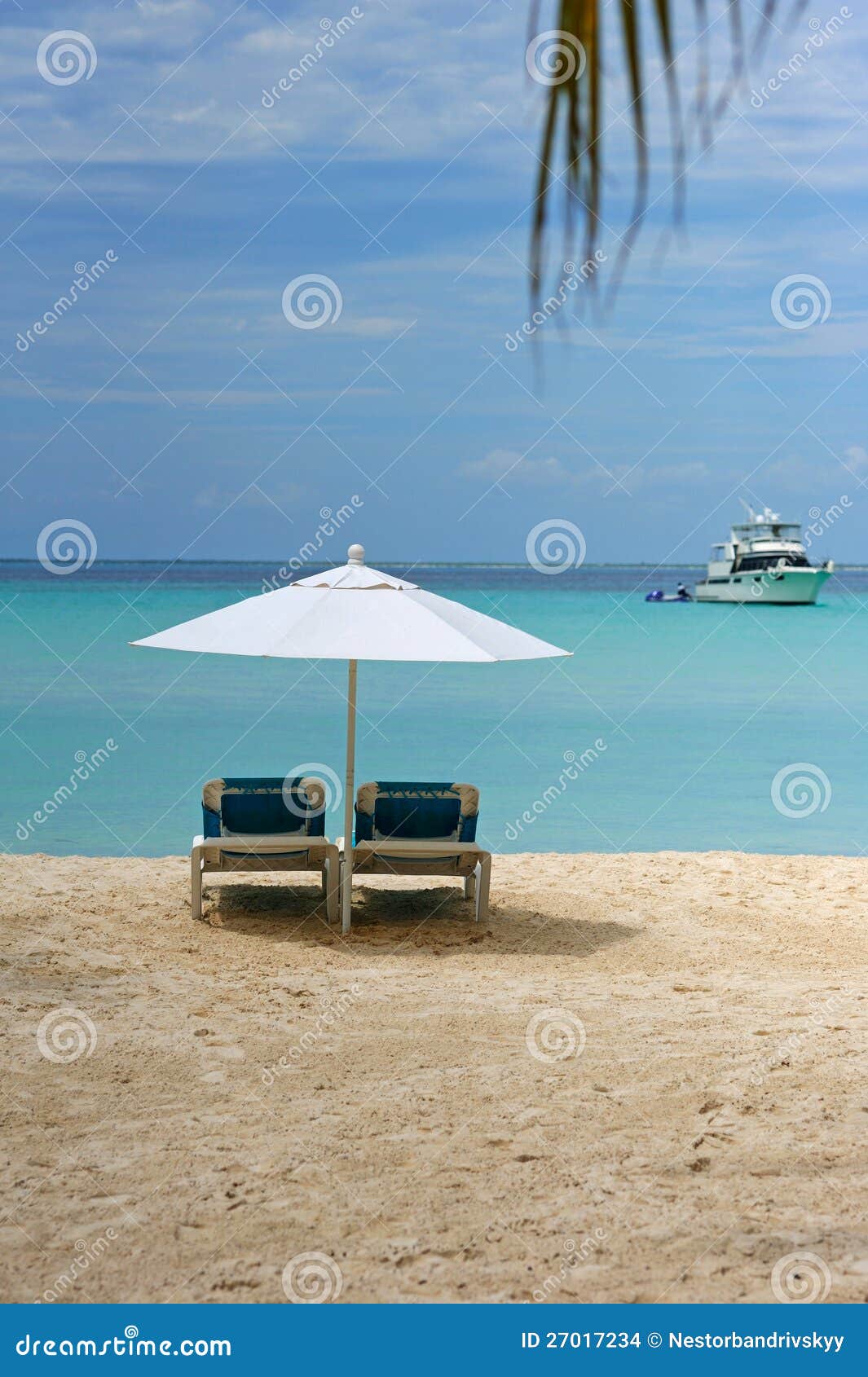 Sunbed in the beach stock photo. Image of nature, sand 27017234
