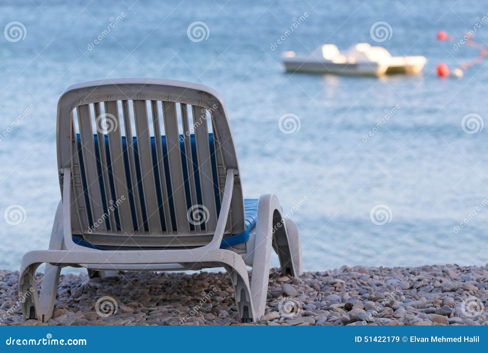 Sunbed on the beach. stock image. Image of ocean, landscape 51422179