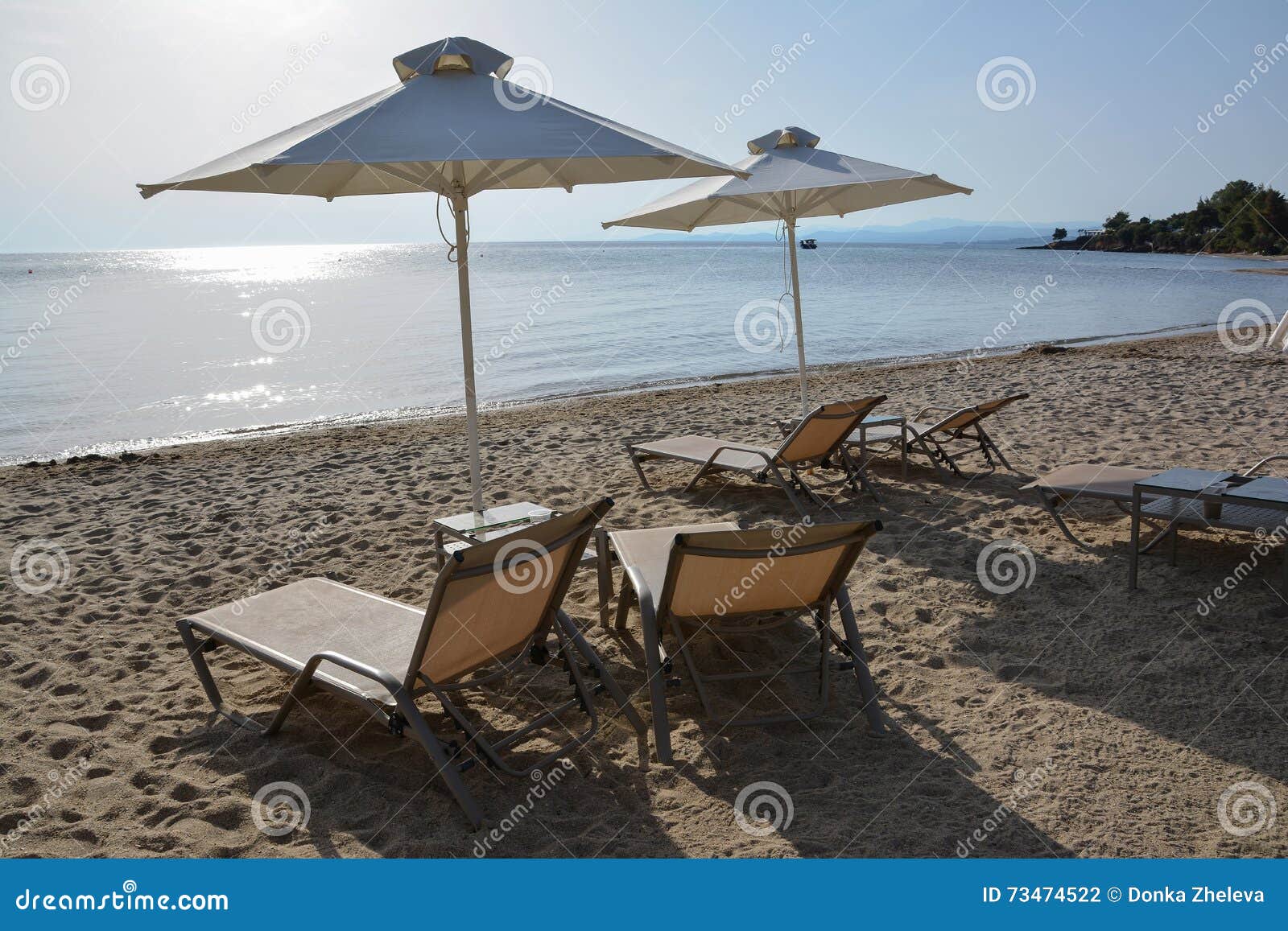 Sunbeds and Umbrellas on a Sandy Beach, Halkidiki, Greece Stock Photo Image of beach, greece