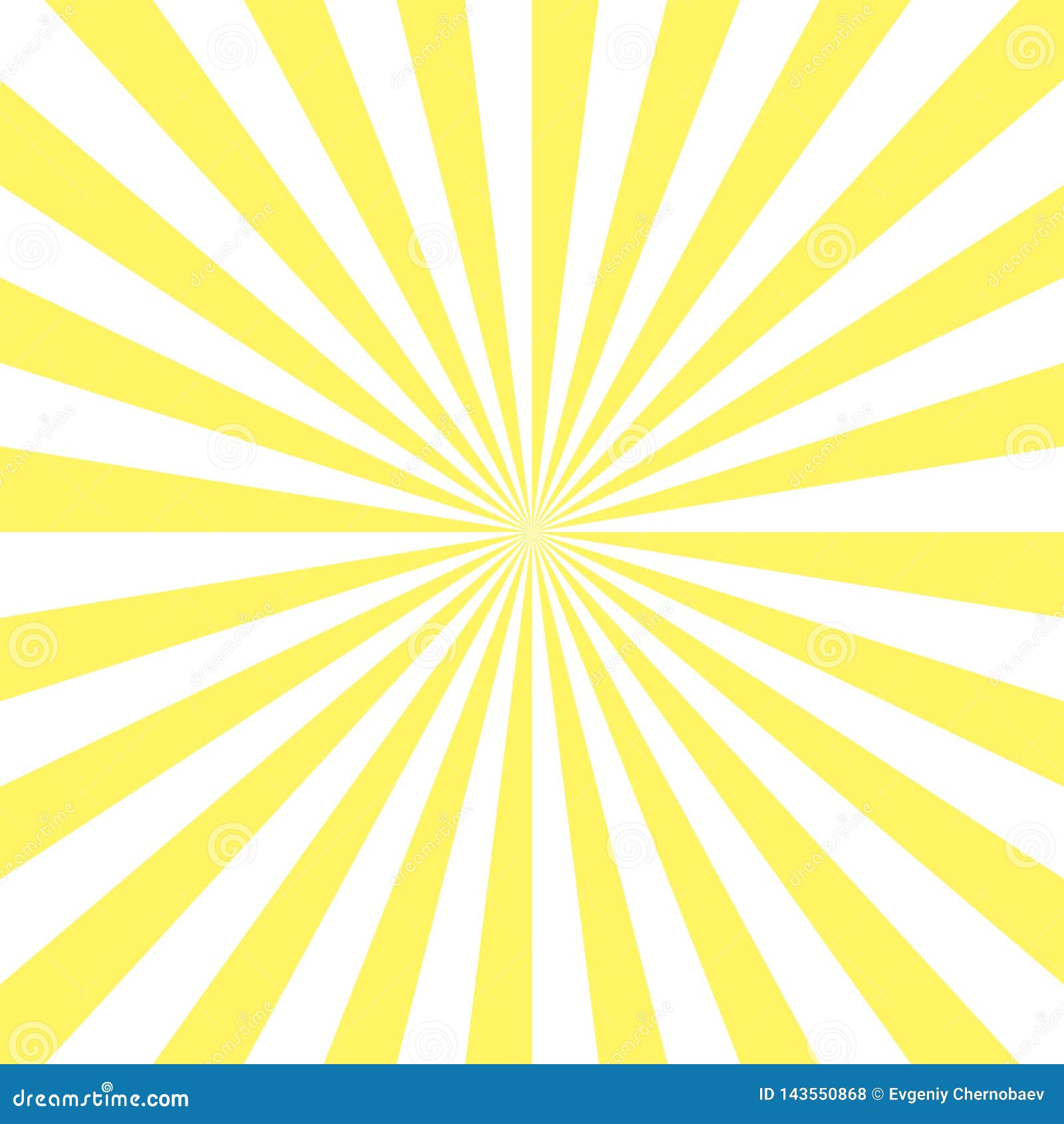 Sunburst Pattern, Sunrise Background, Yellow Retro Round Lines - Vector