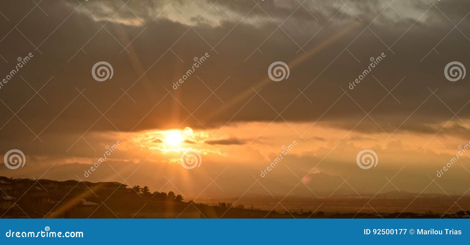 Sunburst stock image. Image of colors, rays, dawn, sunup 92500177