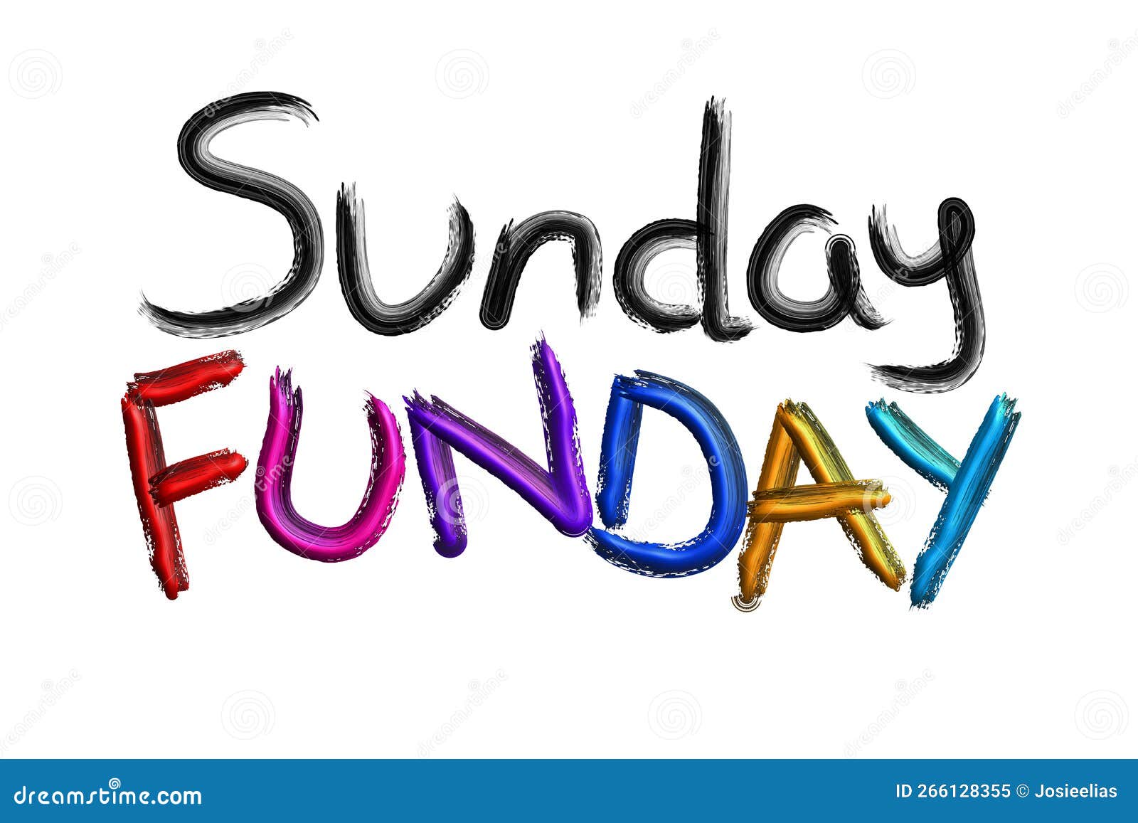 Sunday, Funday, Bright and Colourful Hand Written Words Stock Vector ...