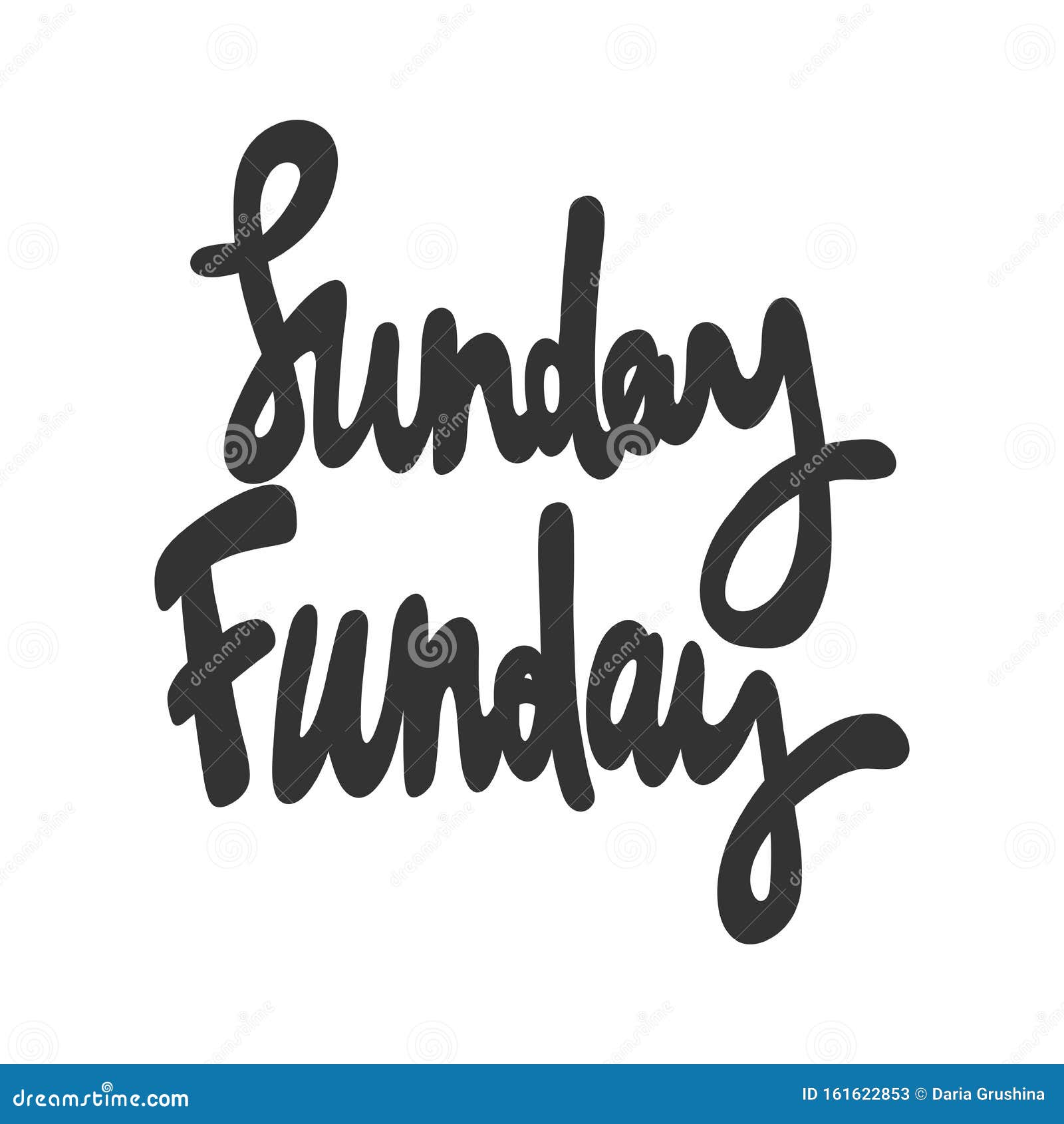 Sunday Funday. Vector Hand Drawn Illustration with Cartoon Lettering ...