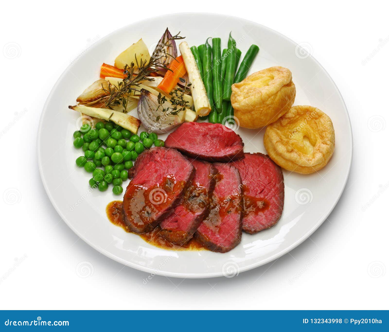 Sunday roast dinner stock photo. Image of peas, british 132343998