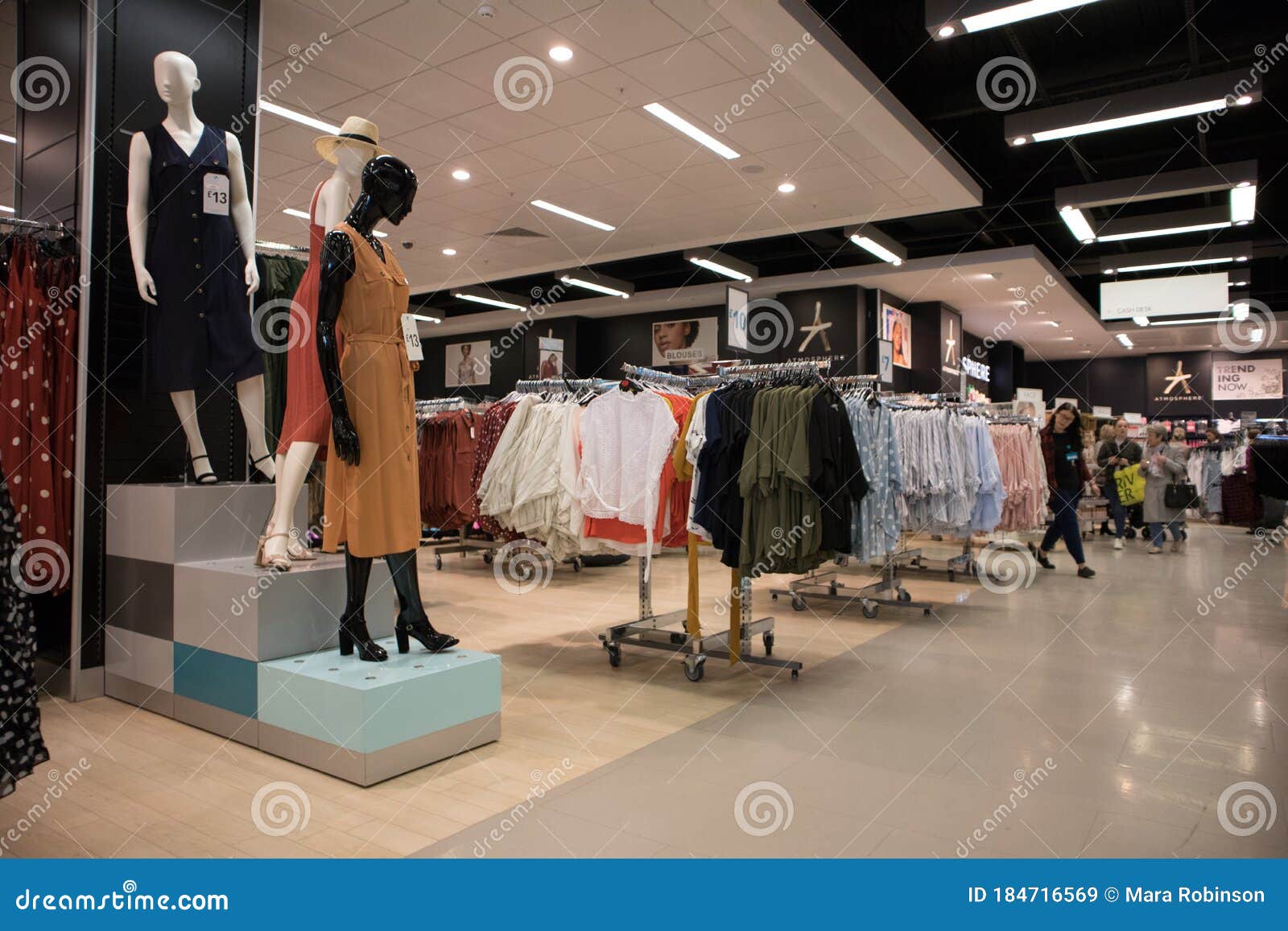 Interior Inside Shop Store Display of Fashion Clothing with Mannequins ...