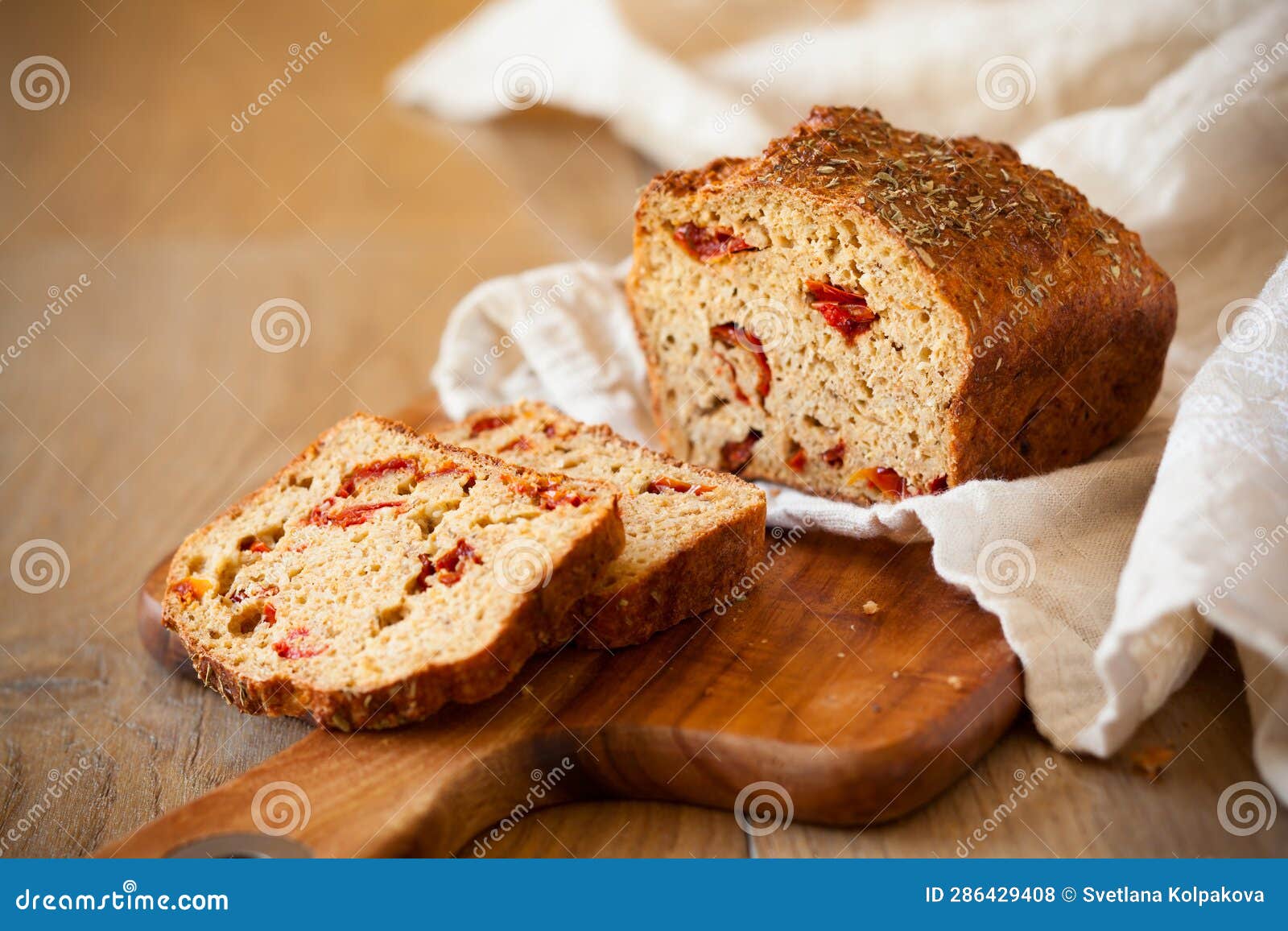 Sundried tomato bread stock photo. Image of flour, healthy 286429408